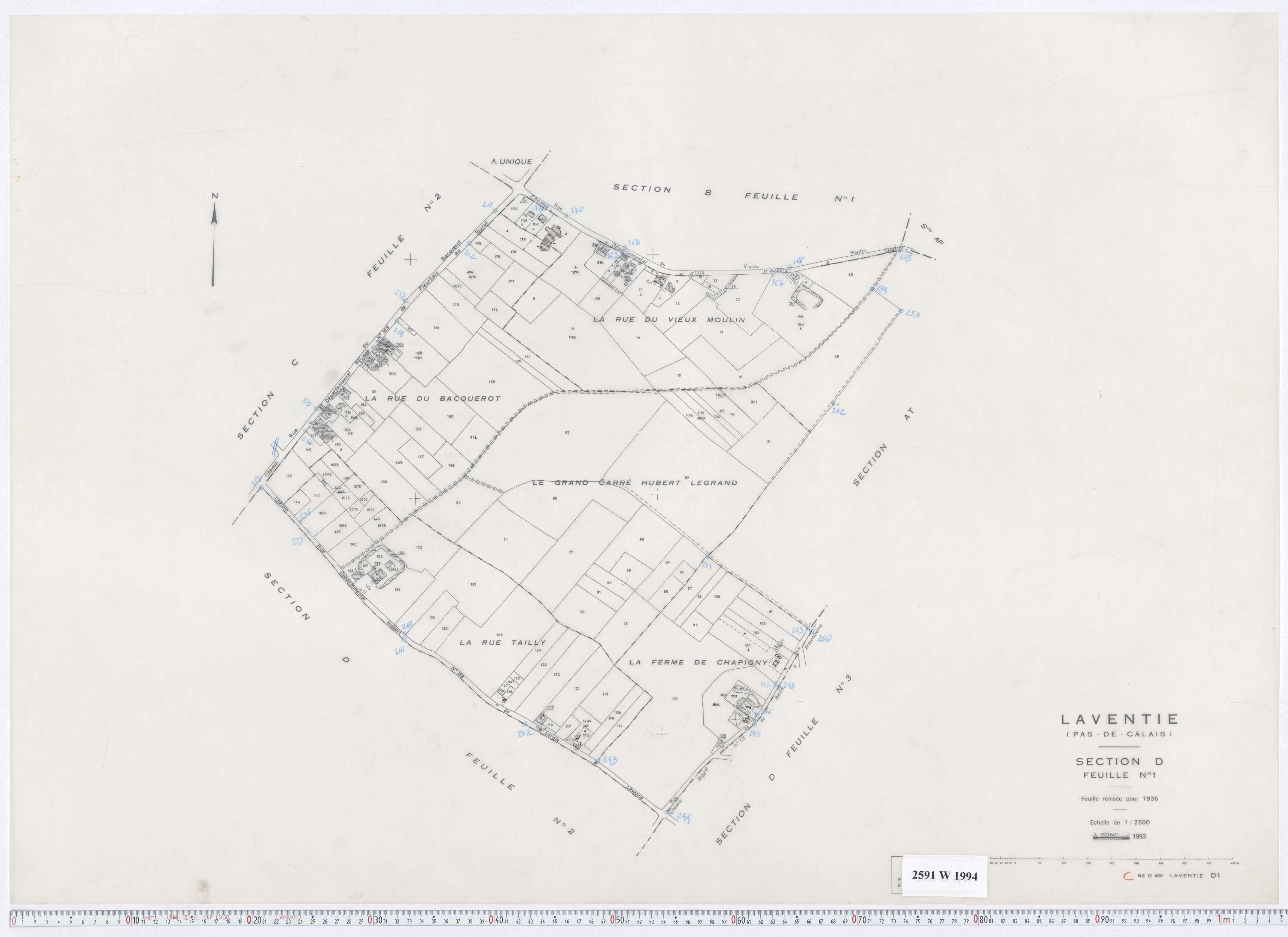 Laventie - Section D, feuille 1.