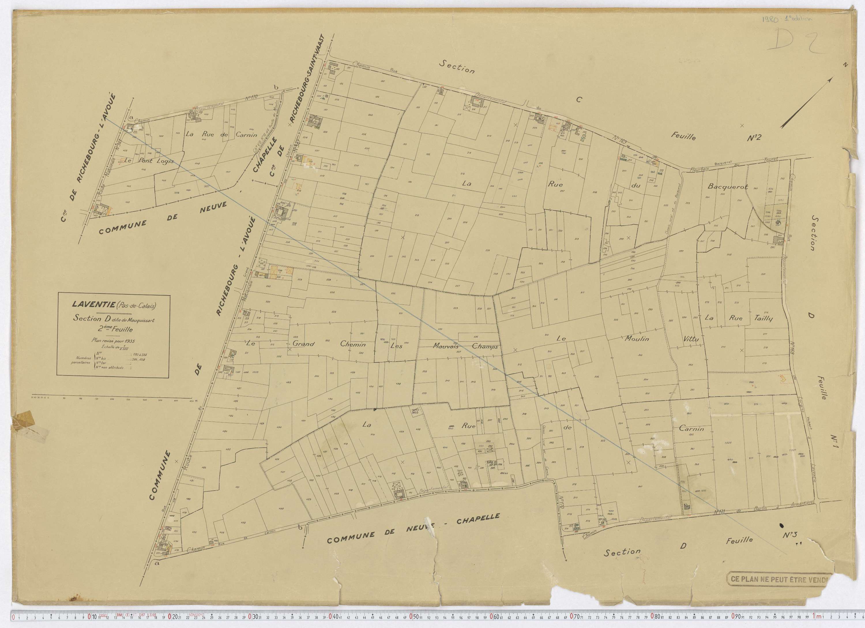 Laventie - Section D, feuille 2.