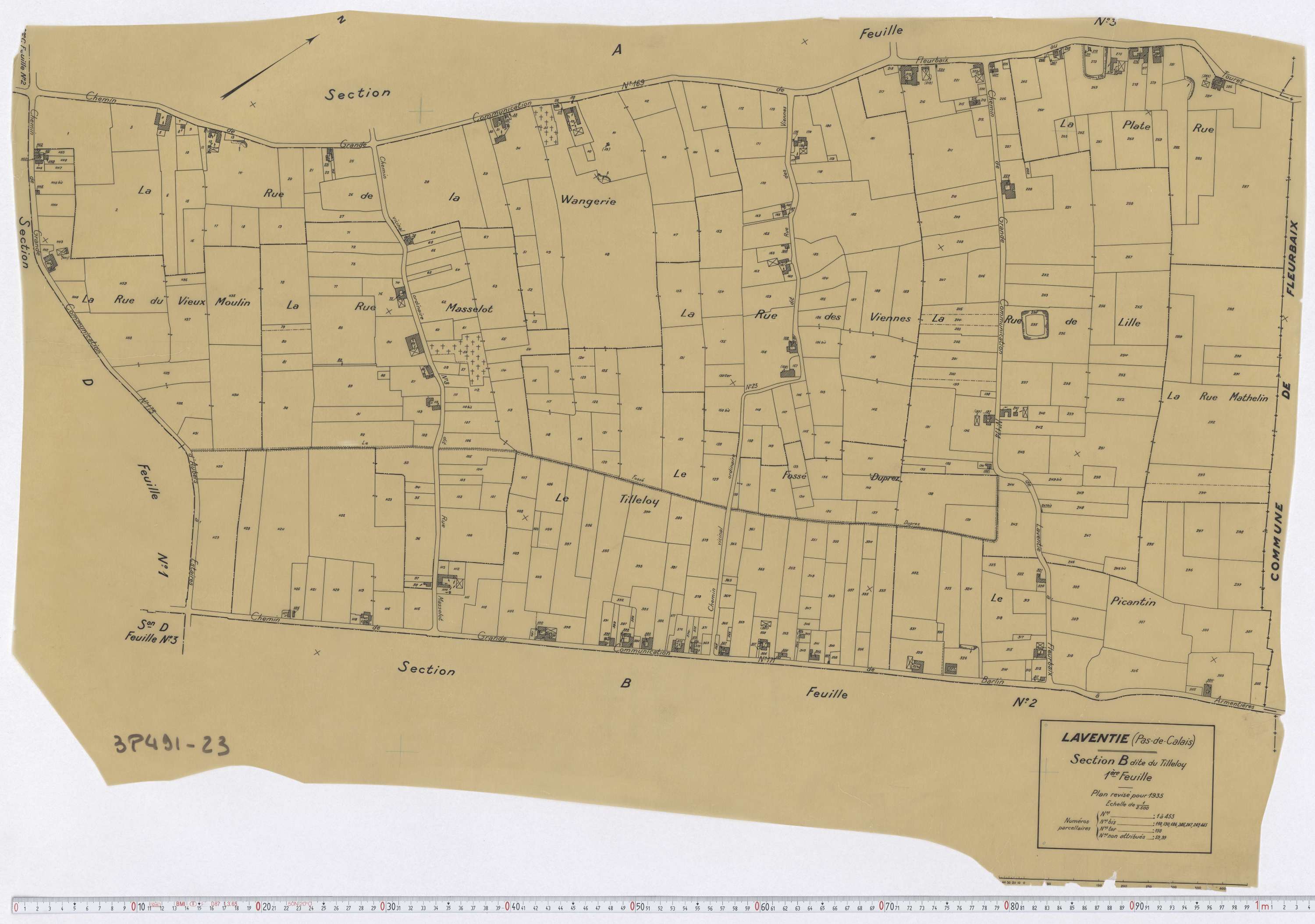 Laventie - Section B, feuille 1.
