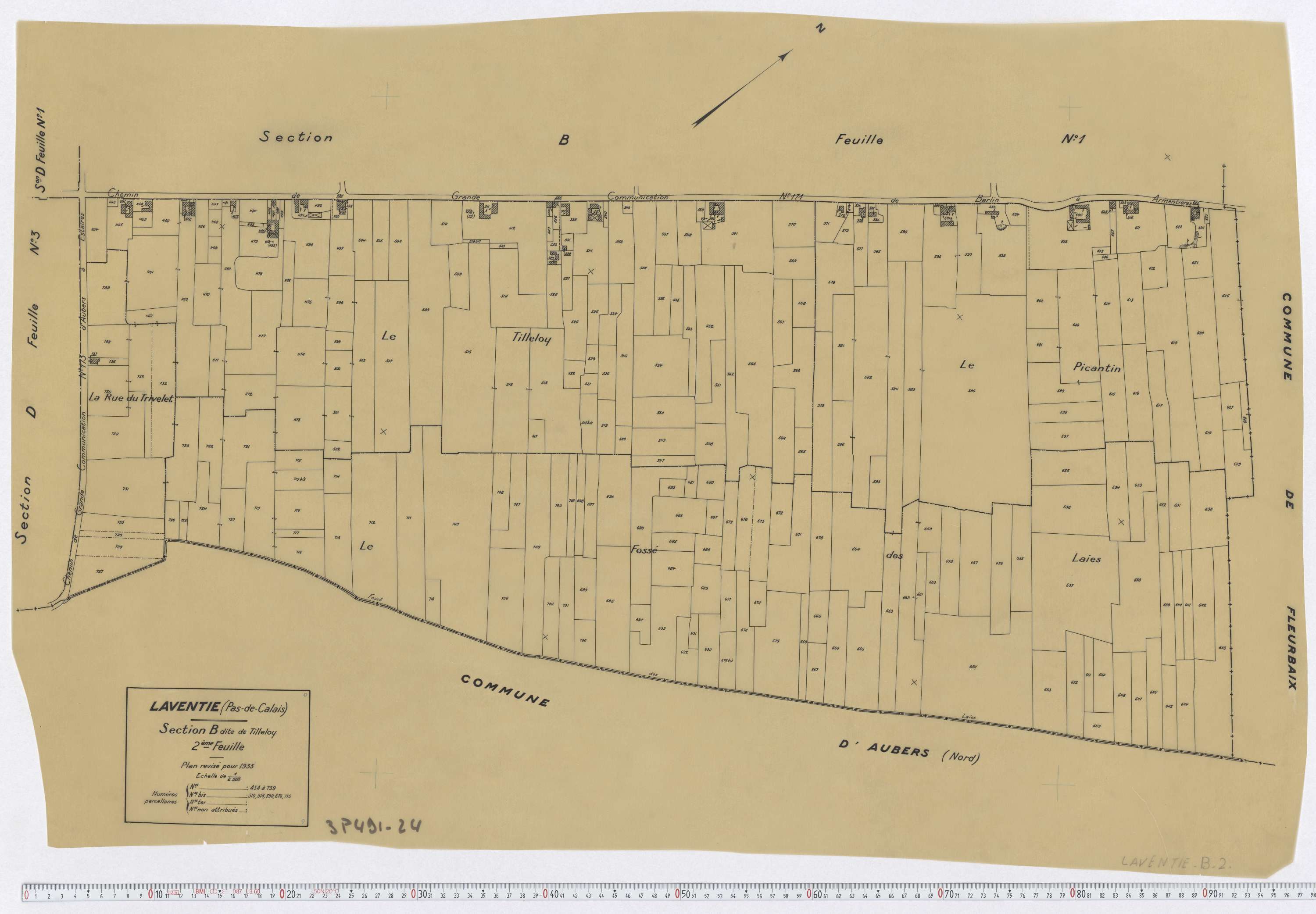 Laventie - Section B, feuille 2.