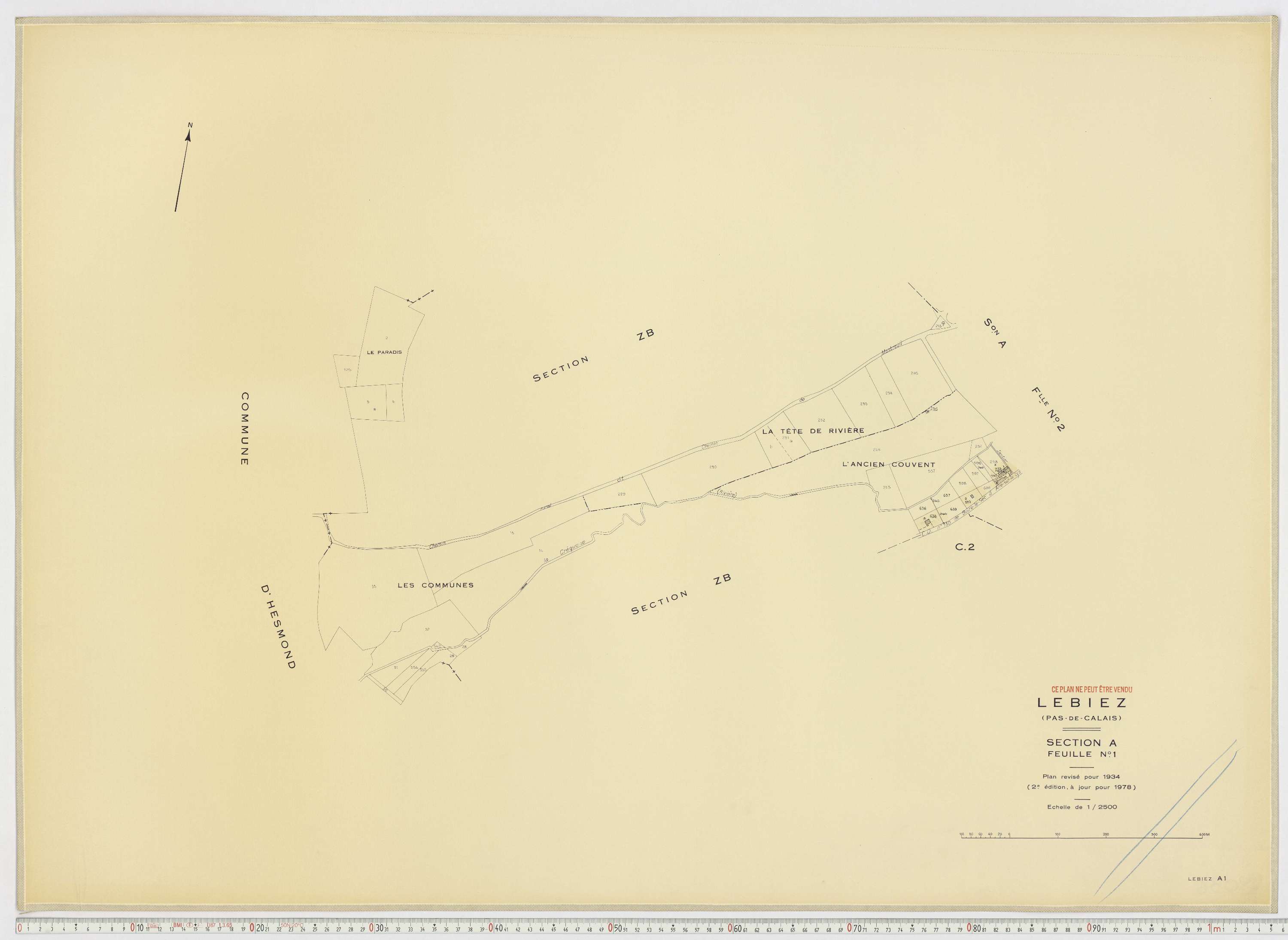 Lebiez - Section A, feuille 1.