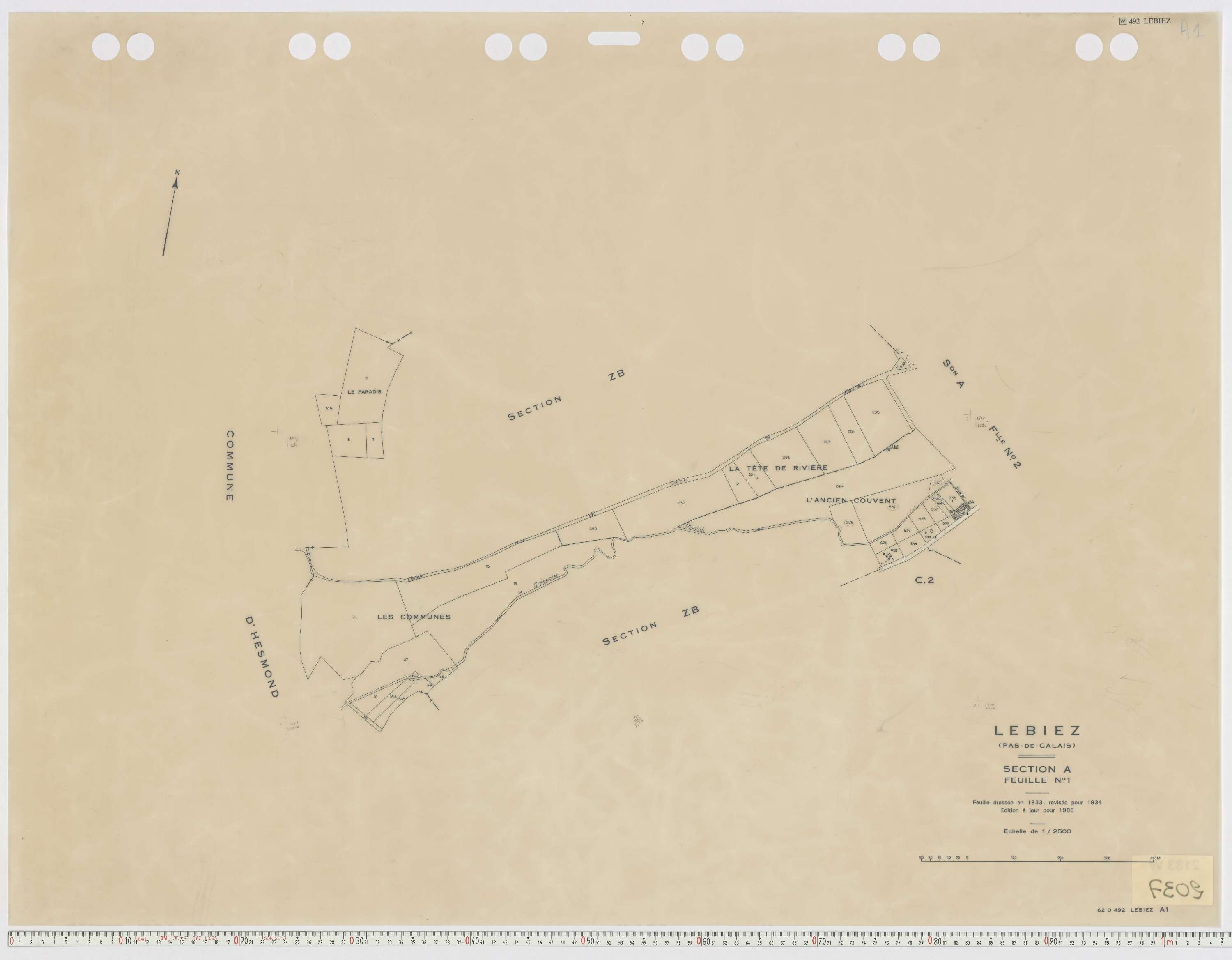 Lebiez - Section A, feuille 1.