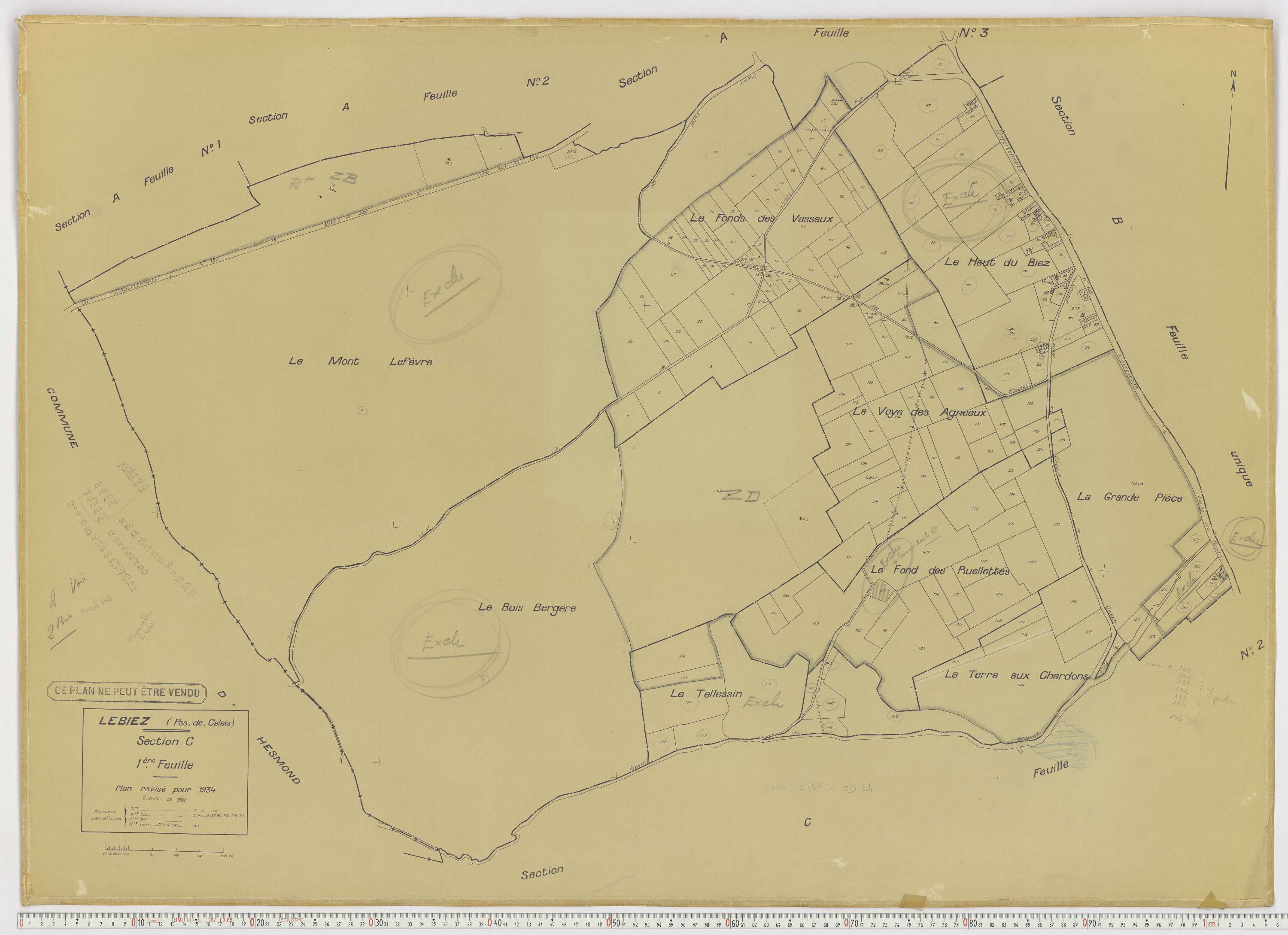 Lebiez - Section C, feuille 1.