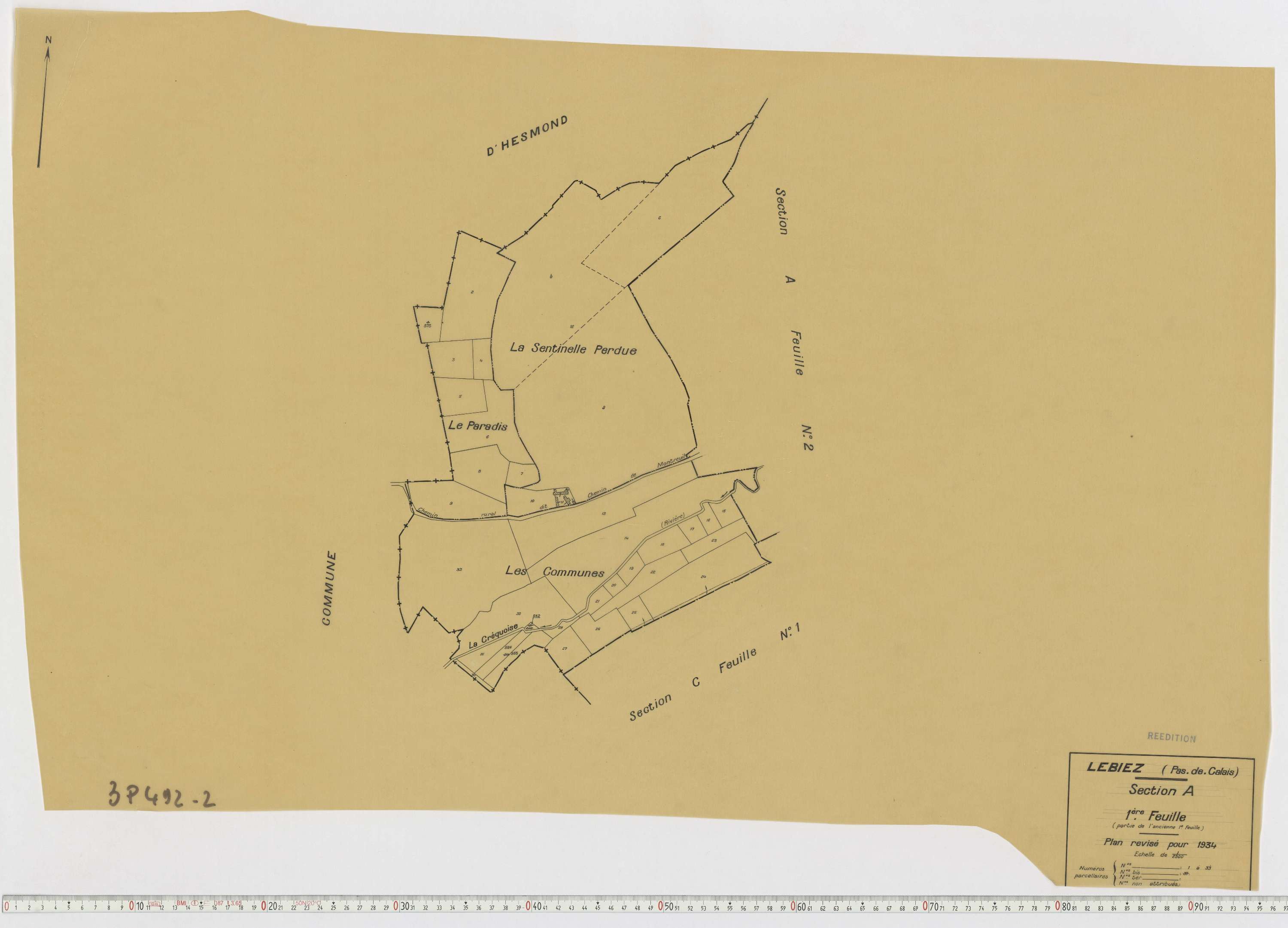 Lebiez - Section A, feuille 1.