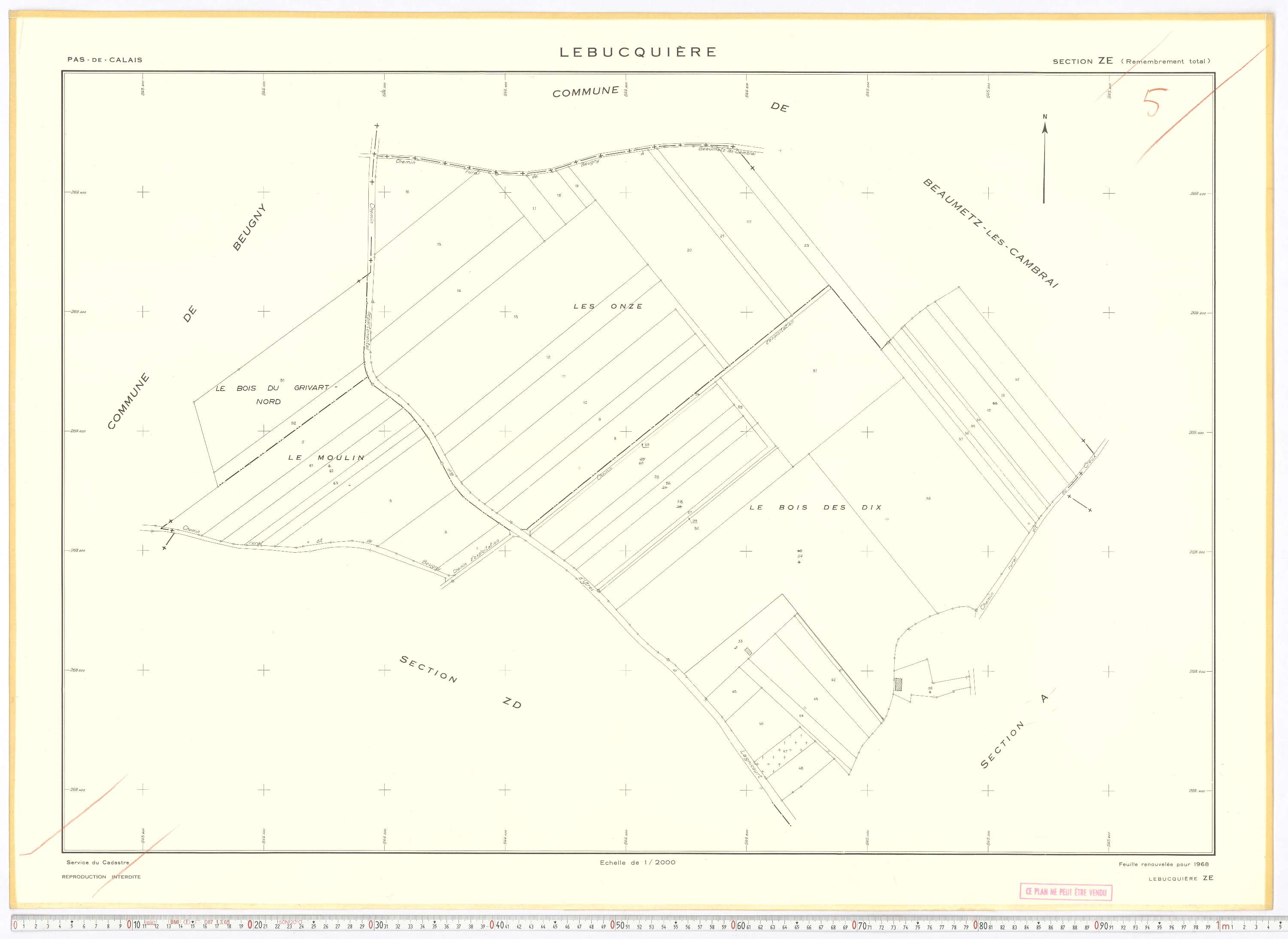 Lebucquière - Section ZE.