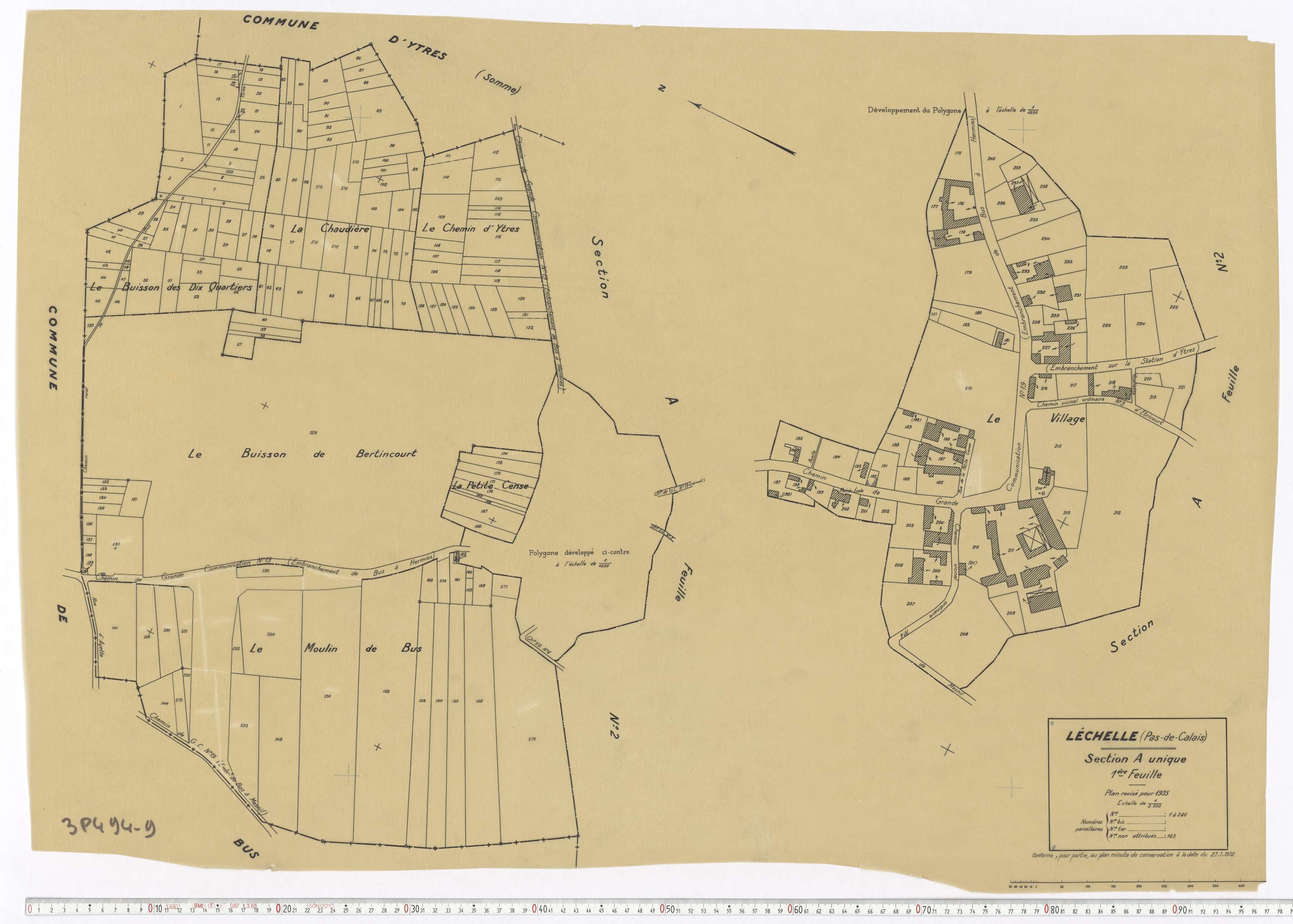Léchelle - Section A, feuille 1.