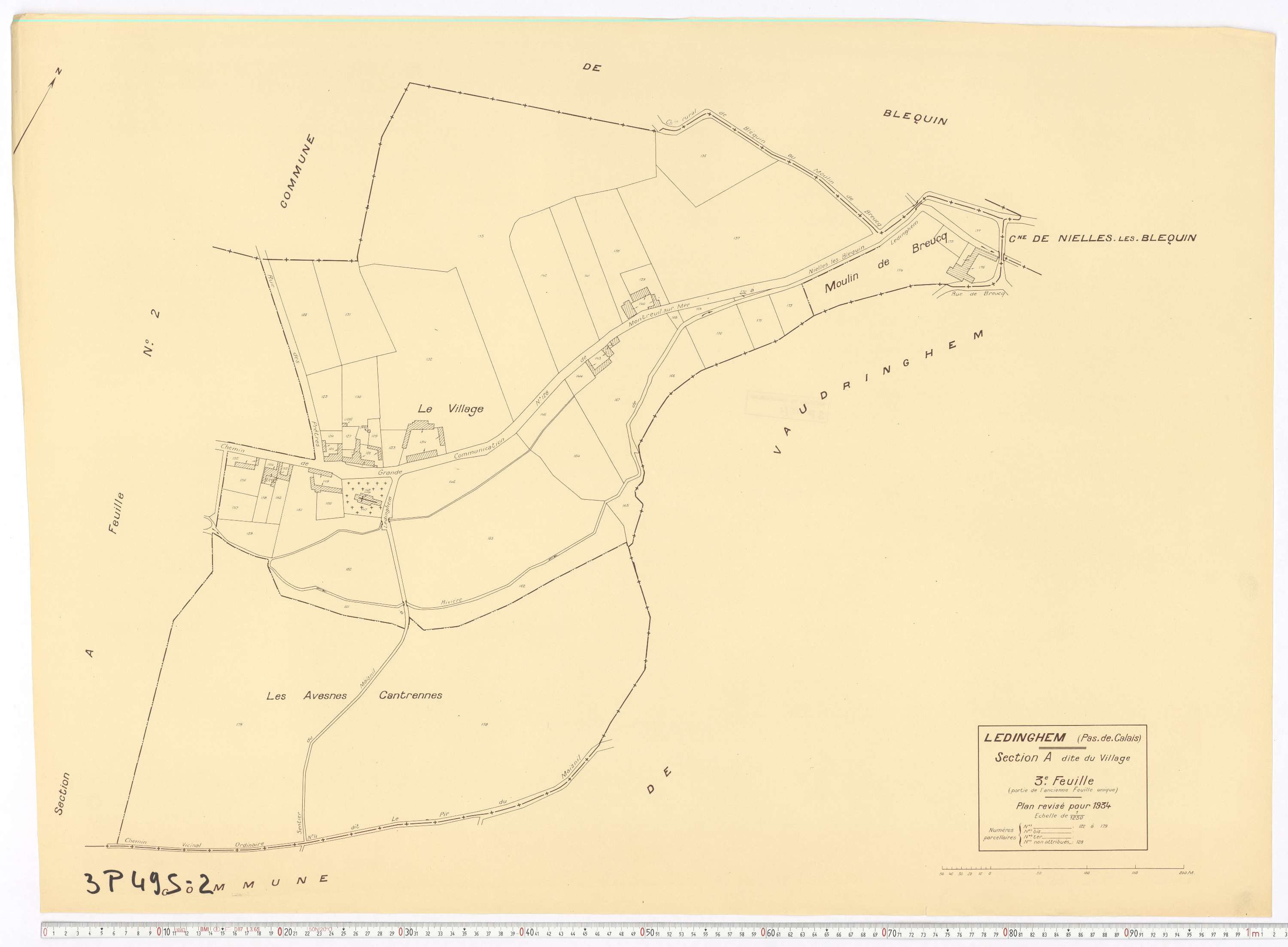 Ledinghem - Section A, feuille 3.