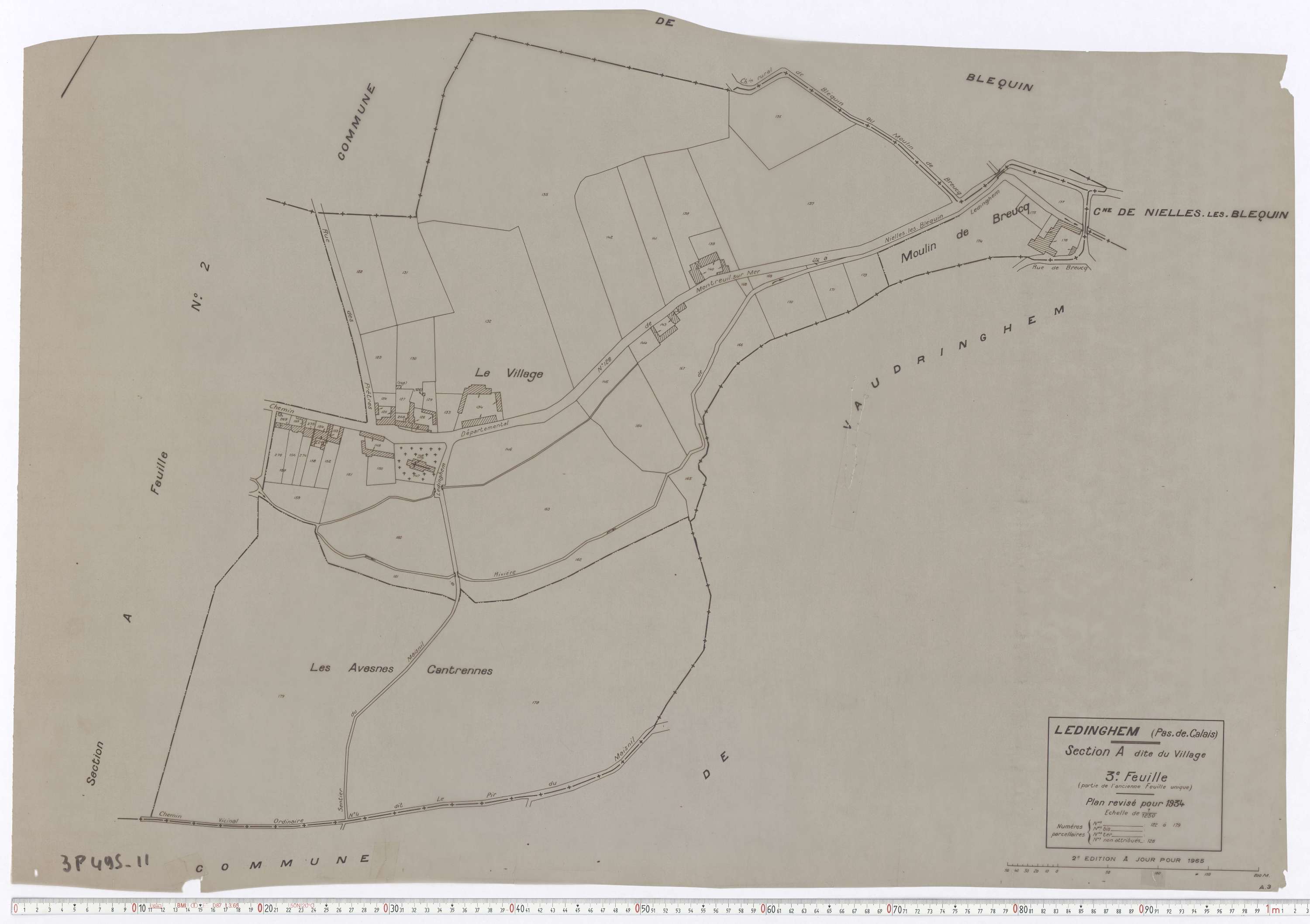 Ledinghem - Section A, feuille 3.