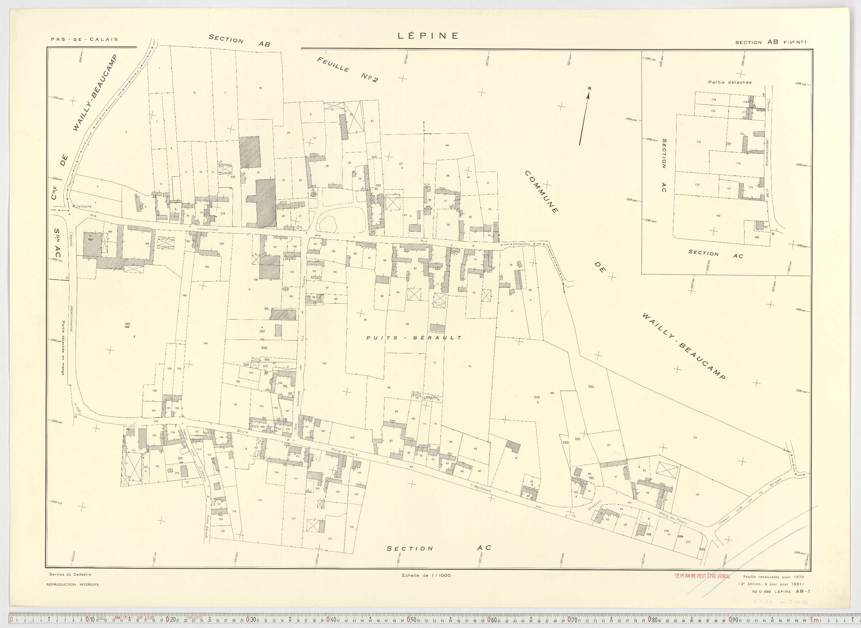 Lépine - Section AB, feuille 1.