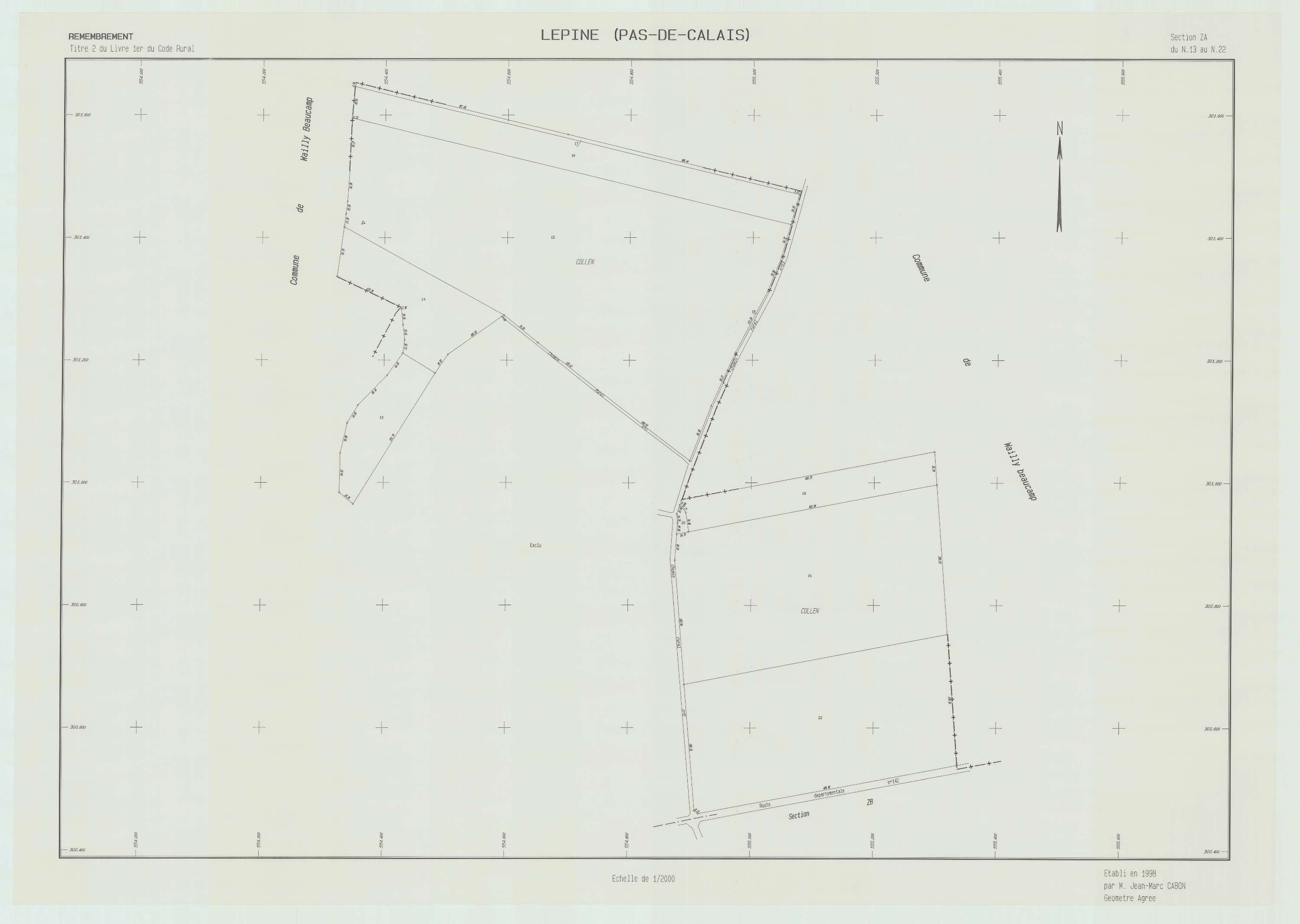 Lépine - Plan de remembrement : section ZA.