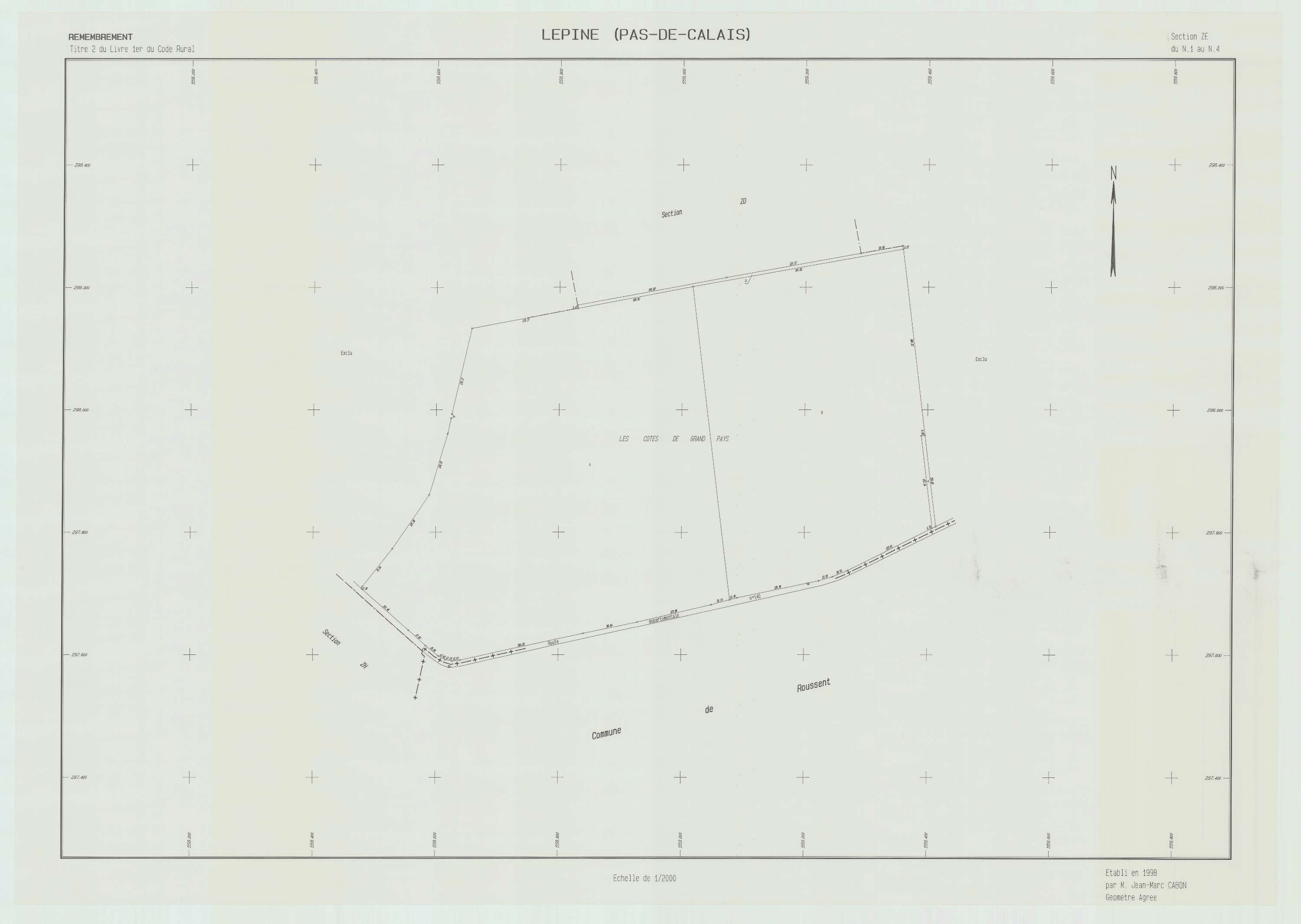 Lépine - Plan de remembrement : section ZE.