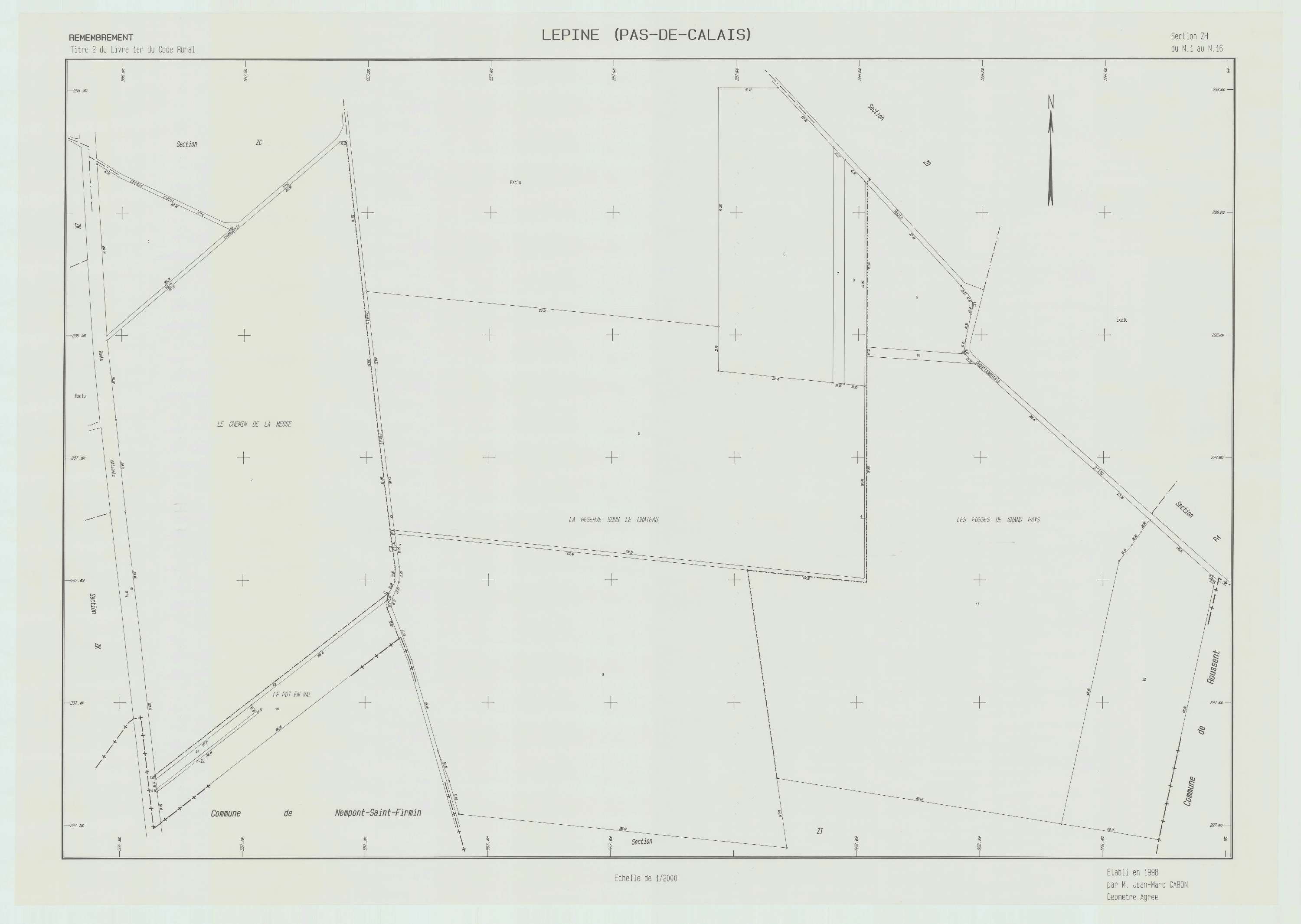 Lépine - Plan de remembrement : section ZH.