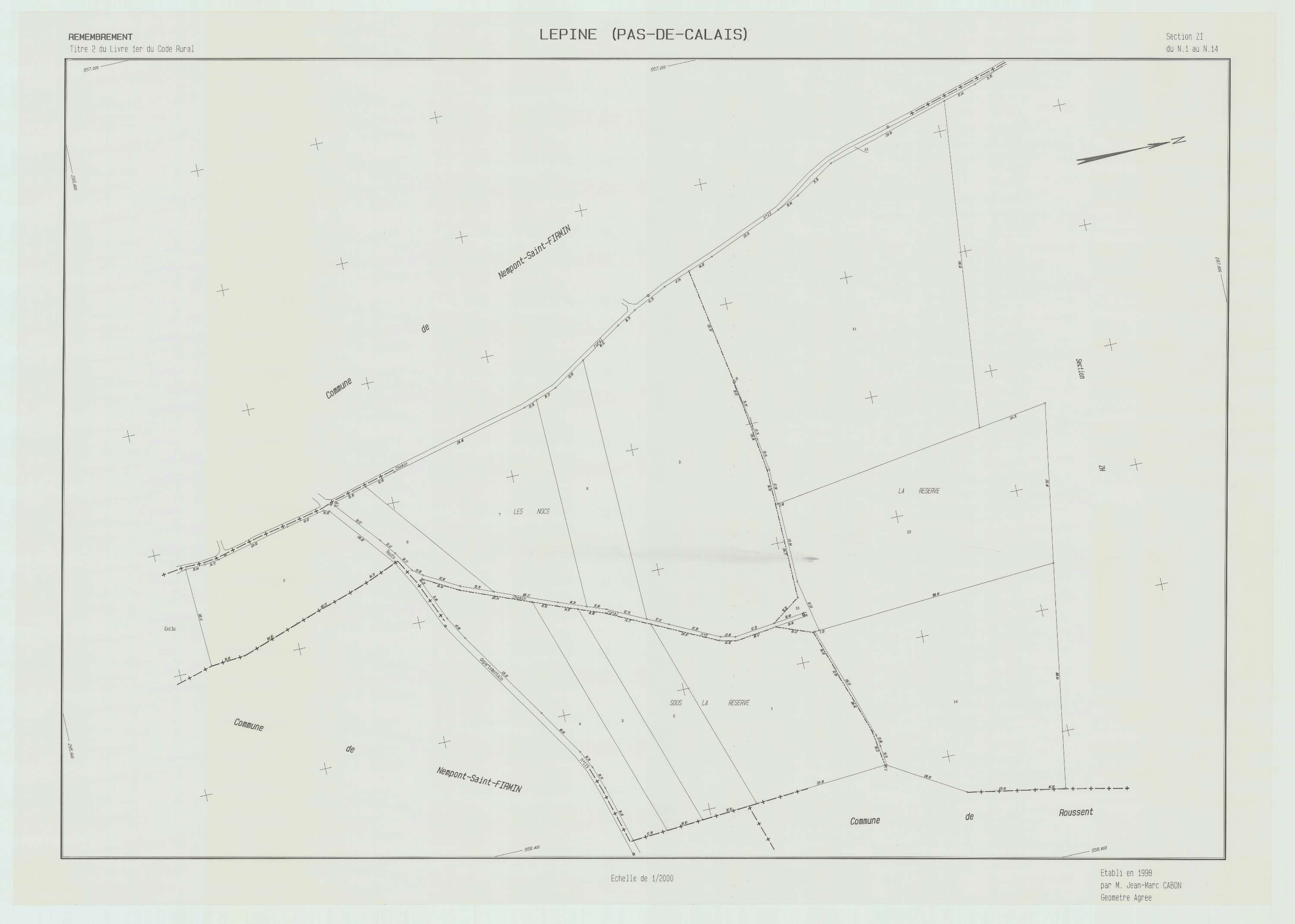 Lépine - Plan de remembrement : section ZI.