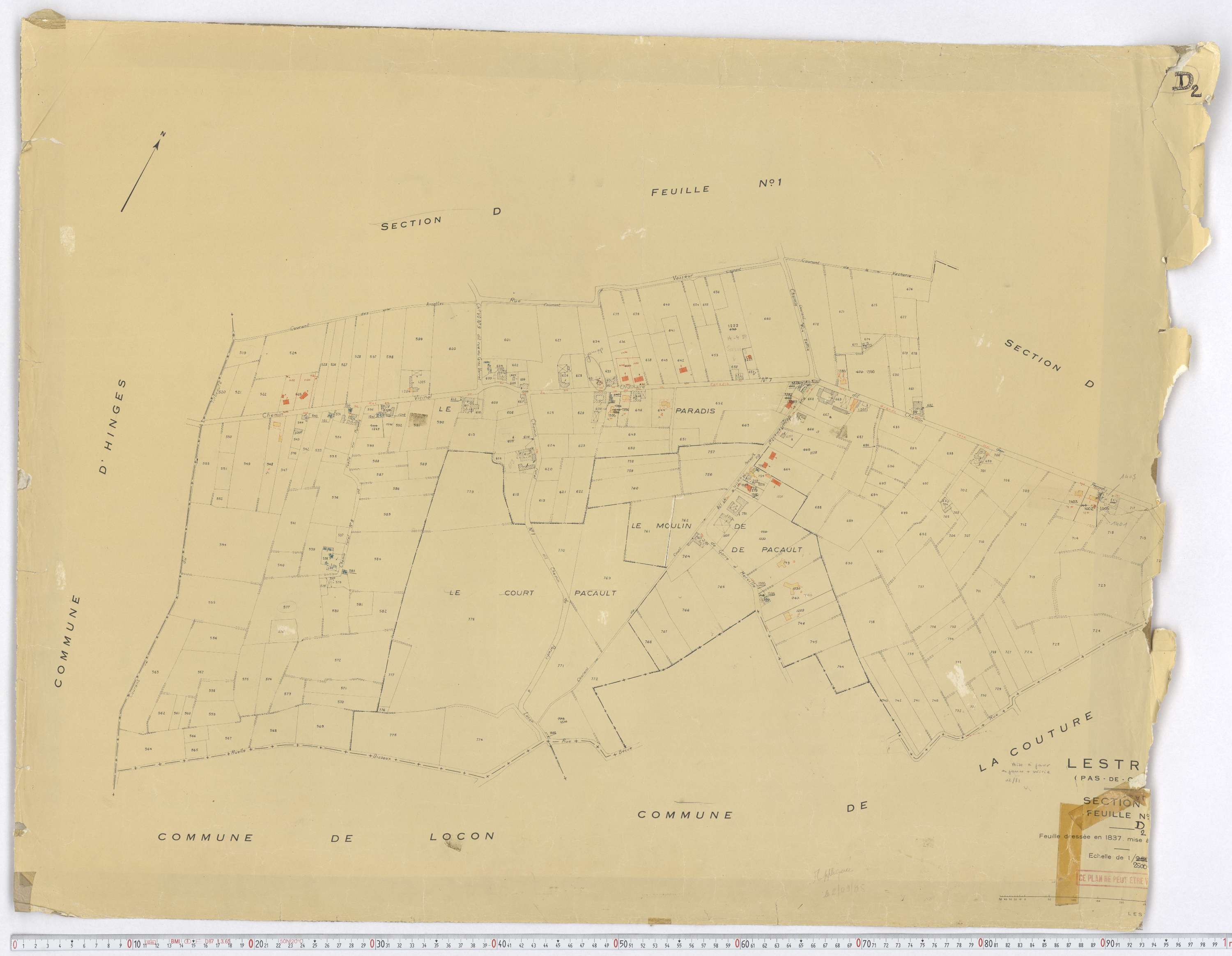 Lestrem - Section D, feuille 2.