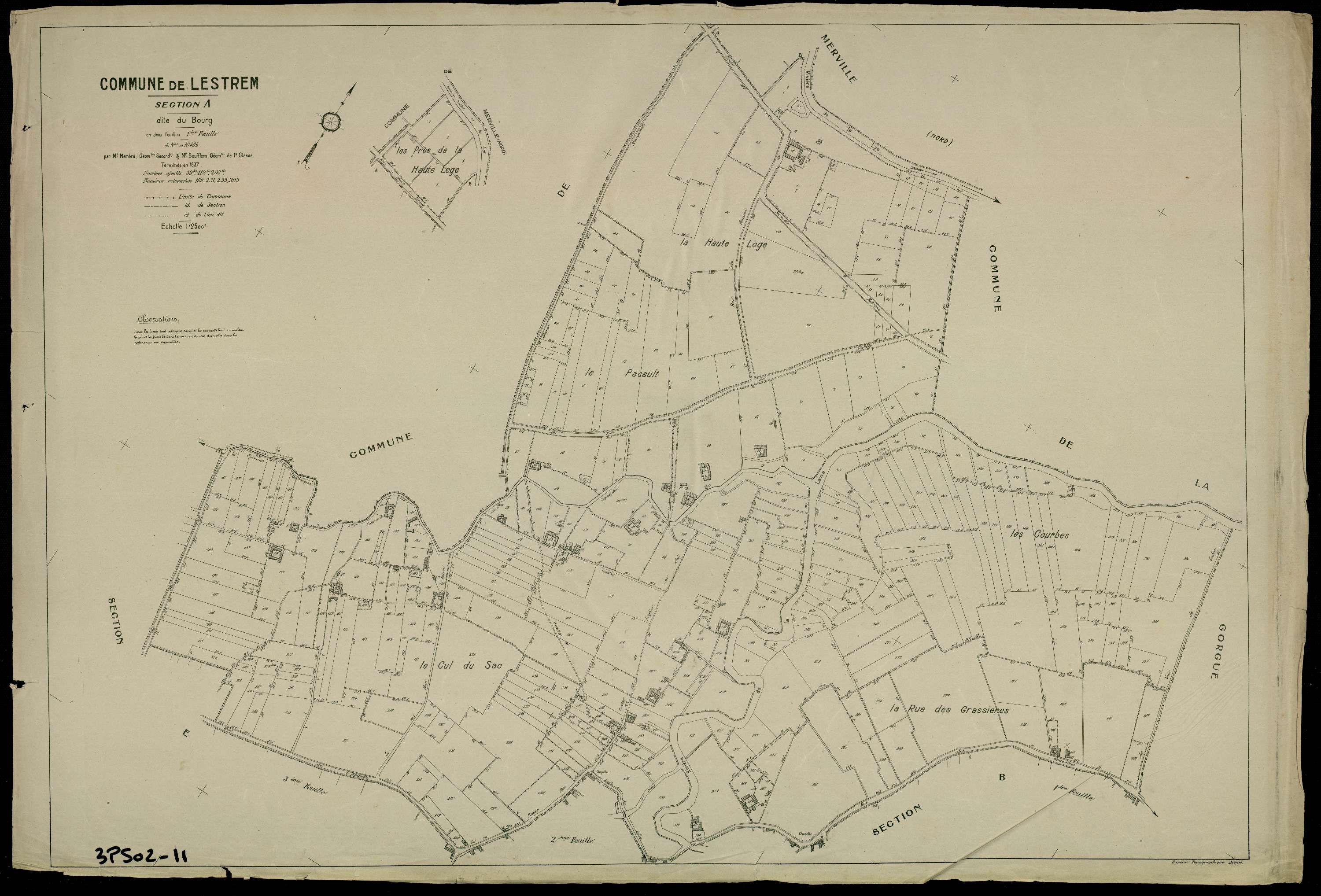 Lestrem - Section A, 1re feuille