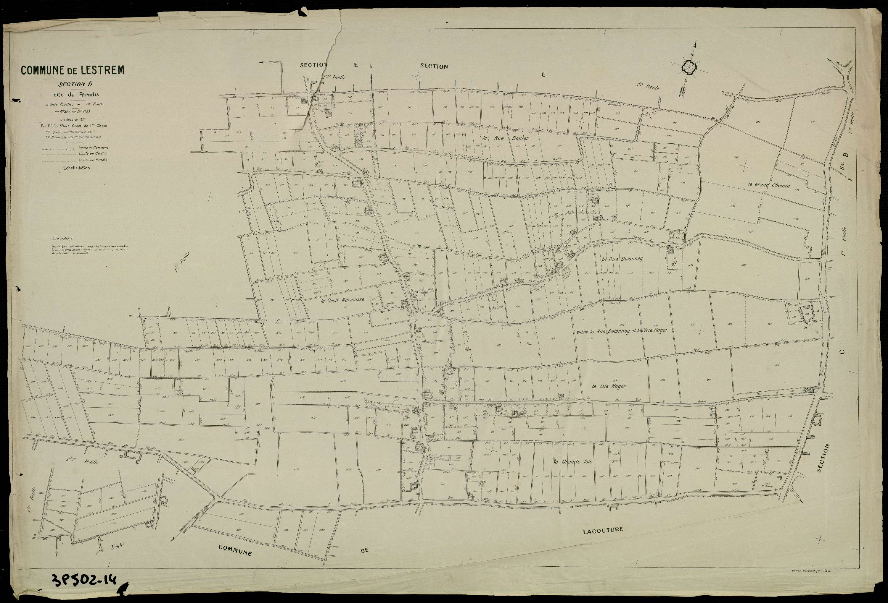 Lestrem - Section D, 3e feuille