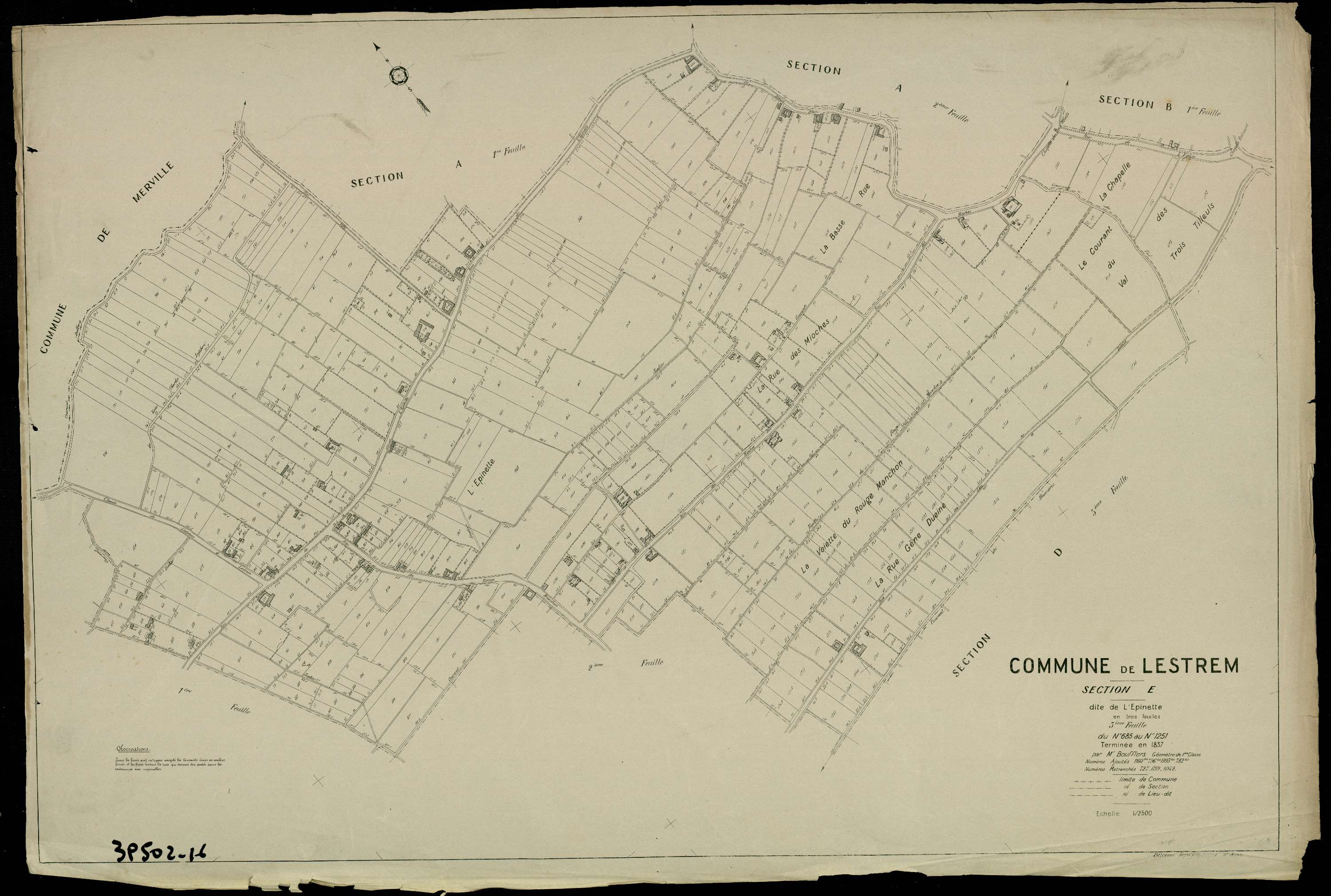Lestrem - Section E, 3e feuille