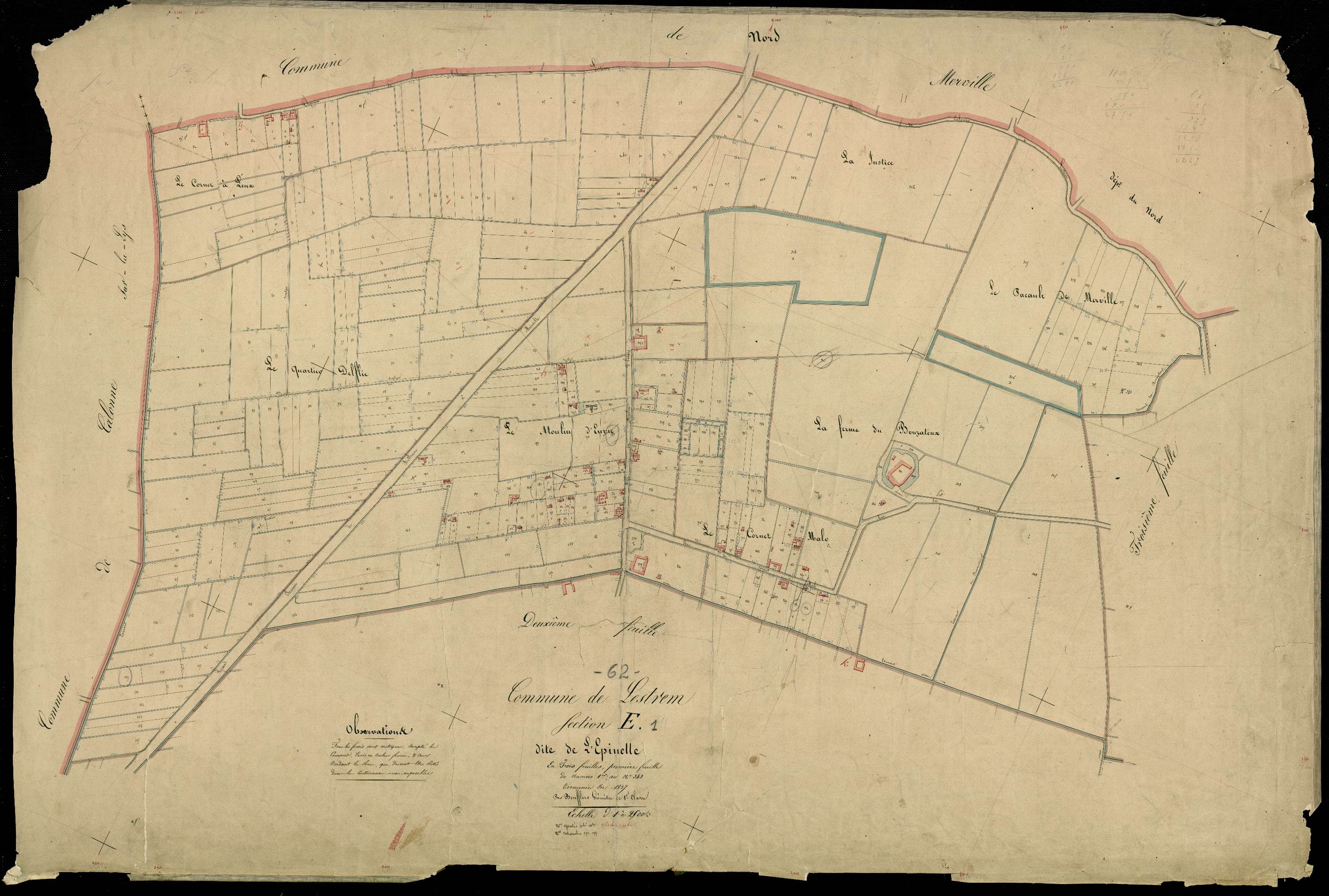 Lestrem - Section E, 1re feuille