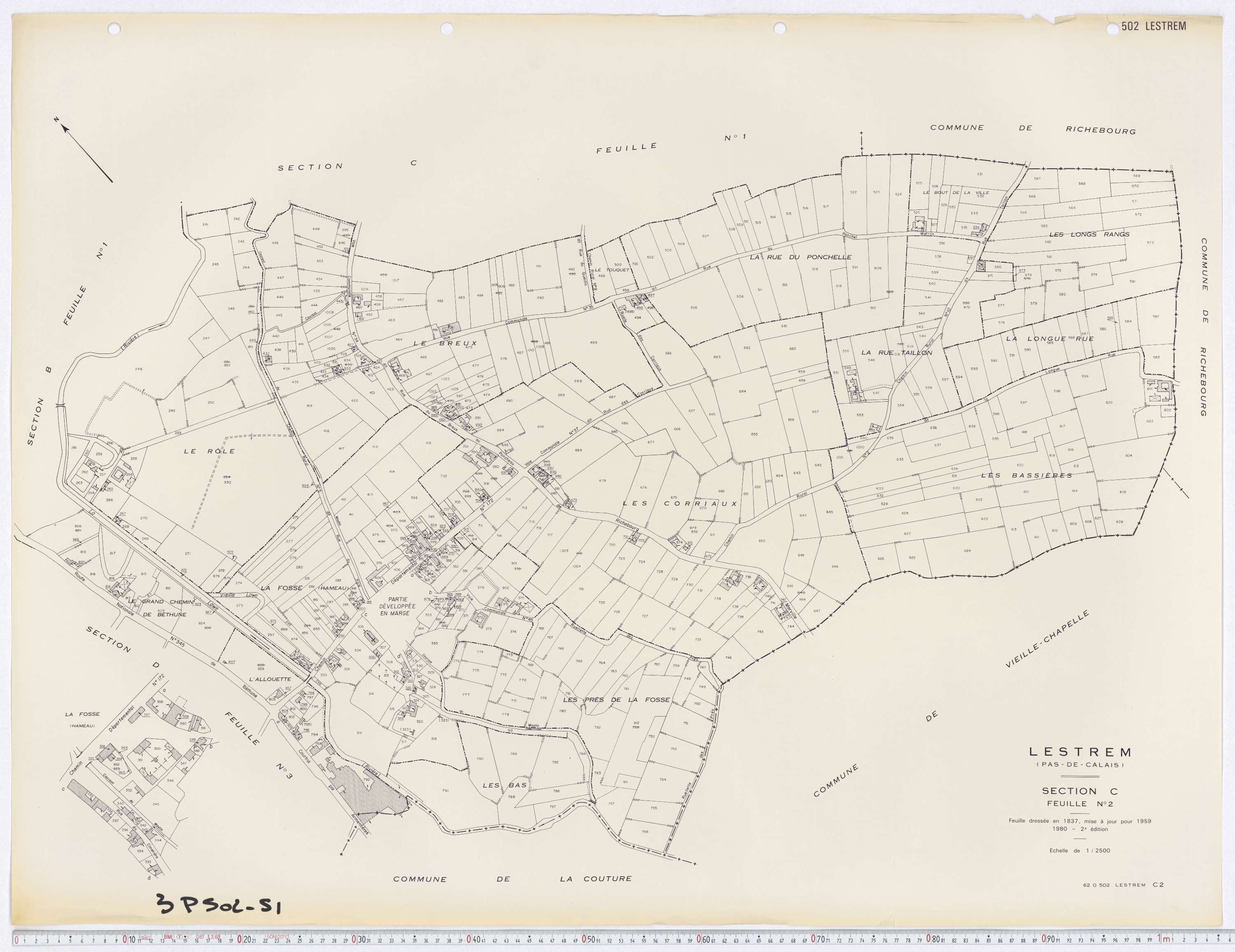 Lestrem - Section C, feuille 2.