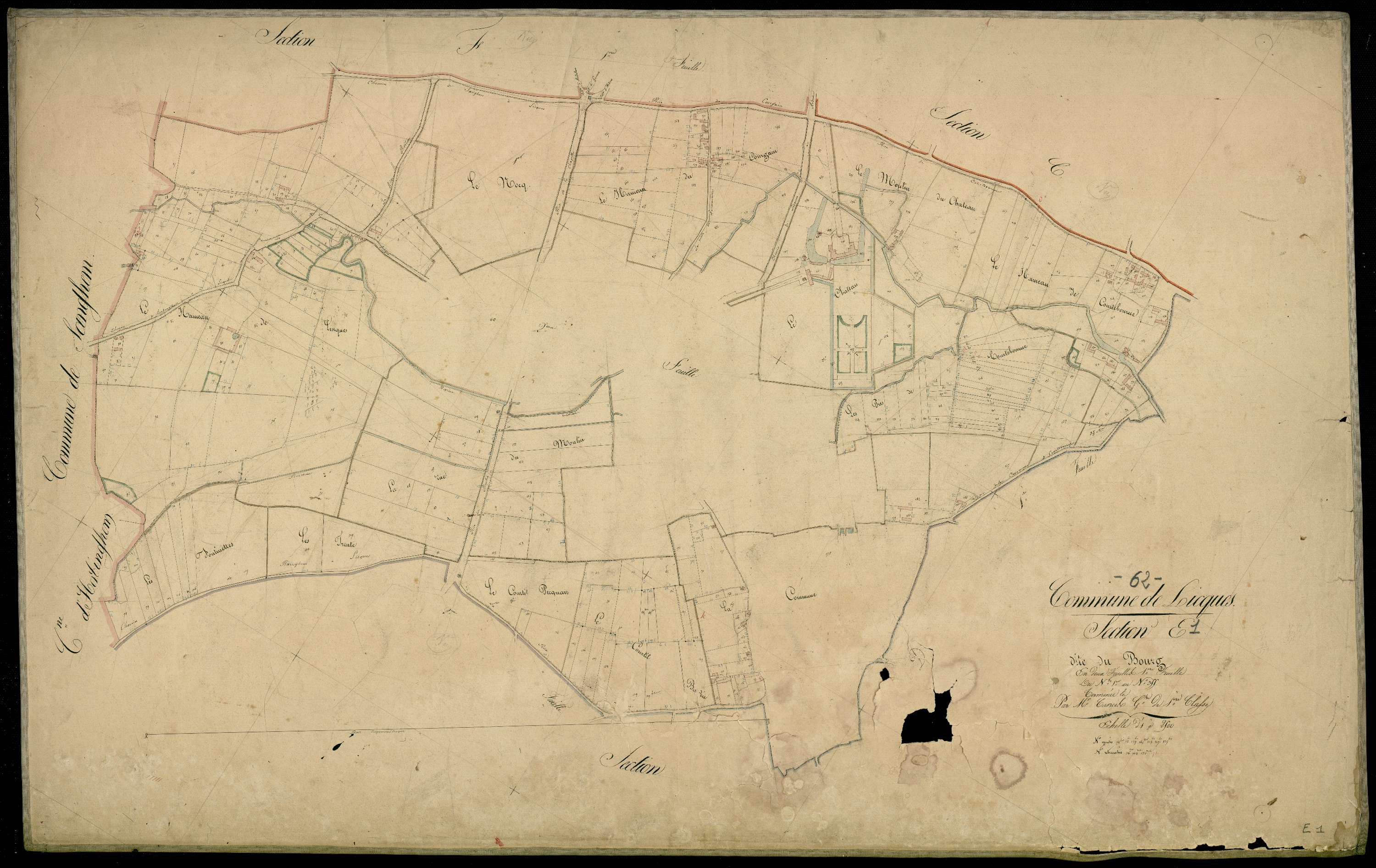 Licques - Section E, 1re feuille