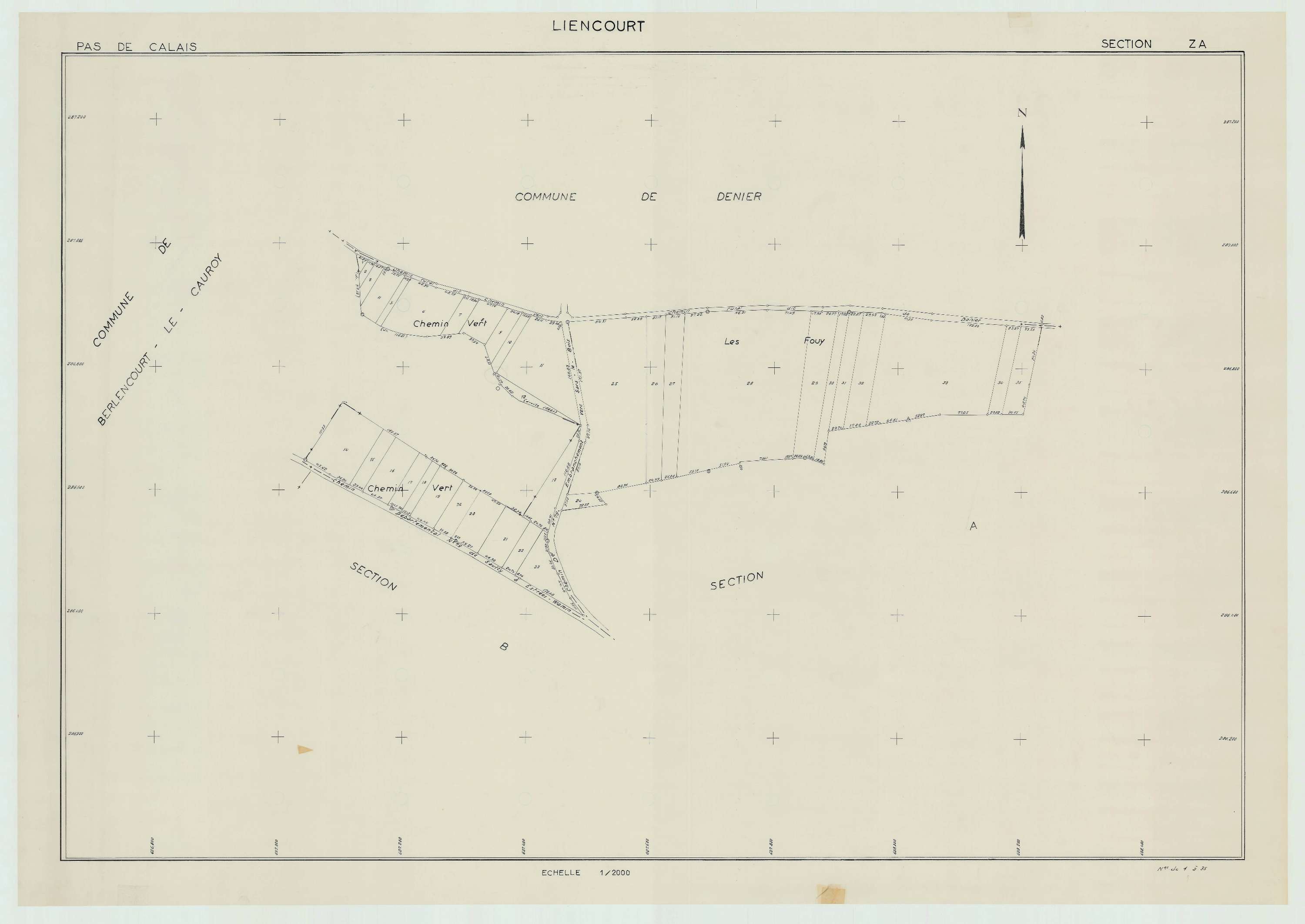 Liencourt - Plan de remembrement : section ZA.