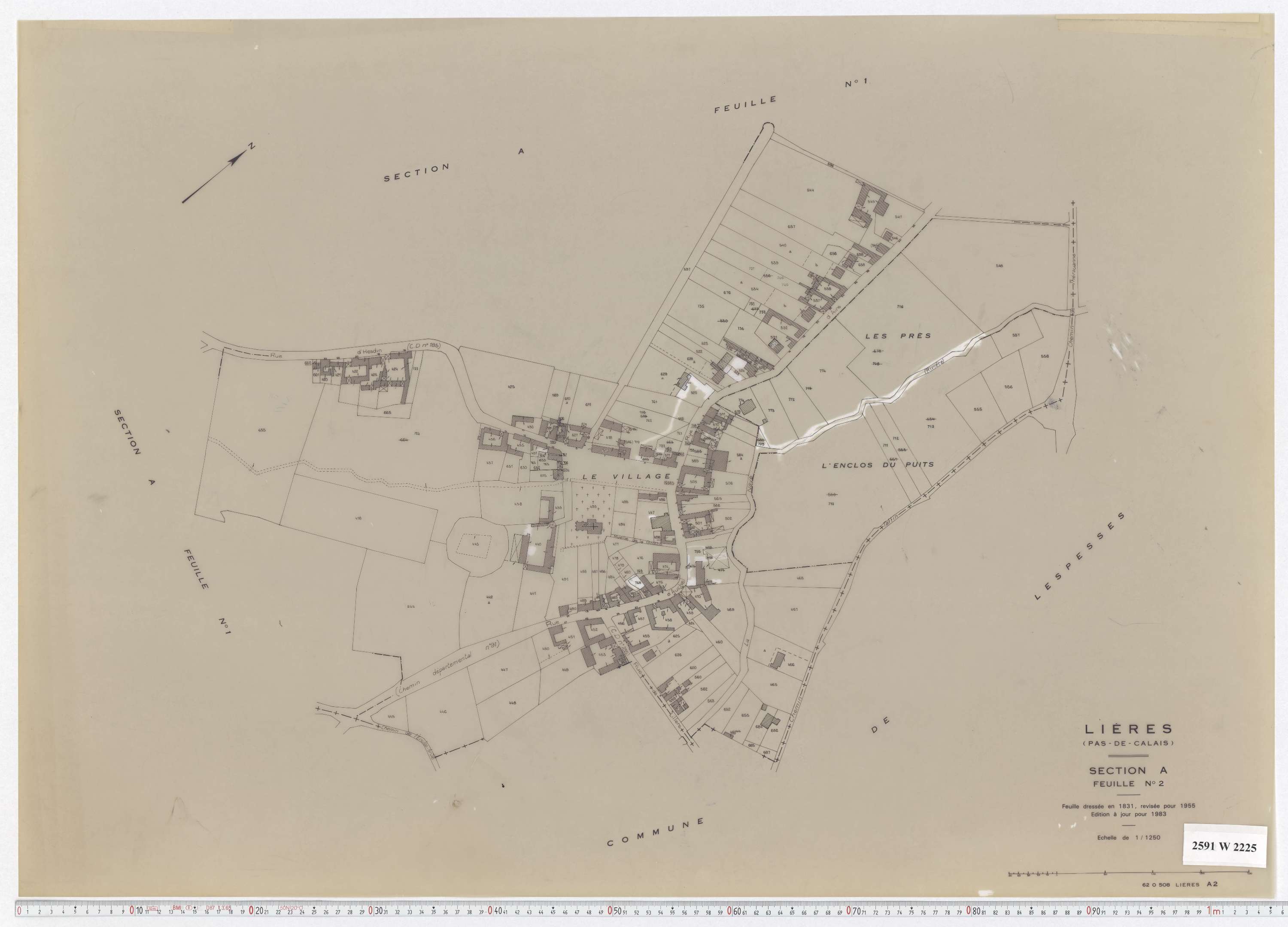 Lières - Section A, feuille 2.