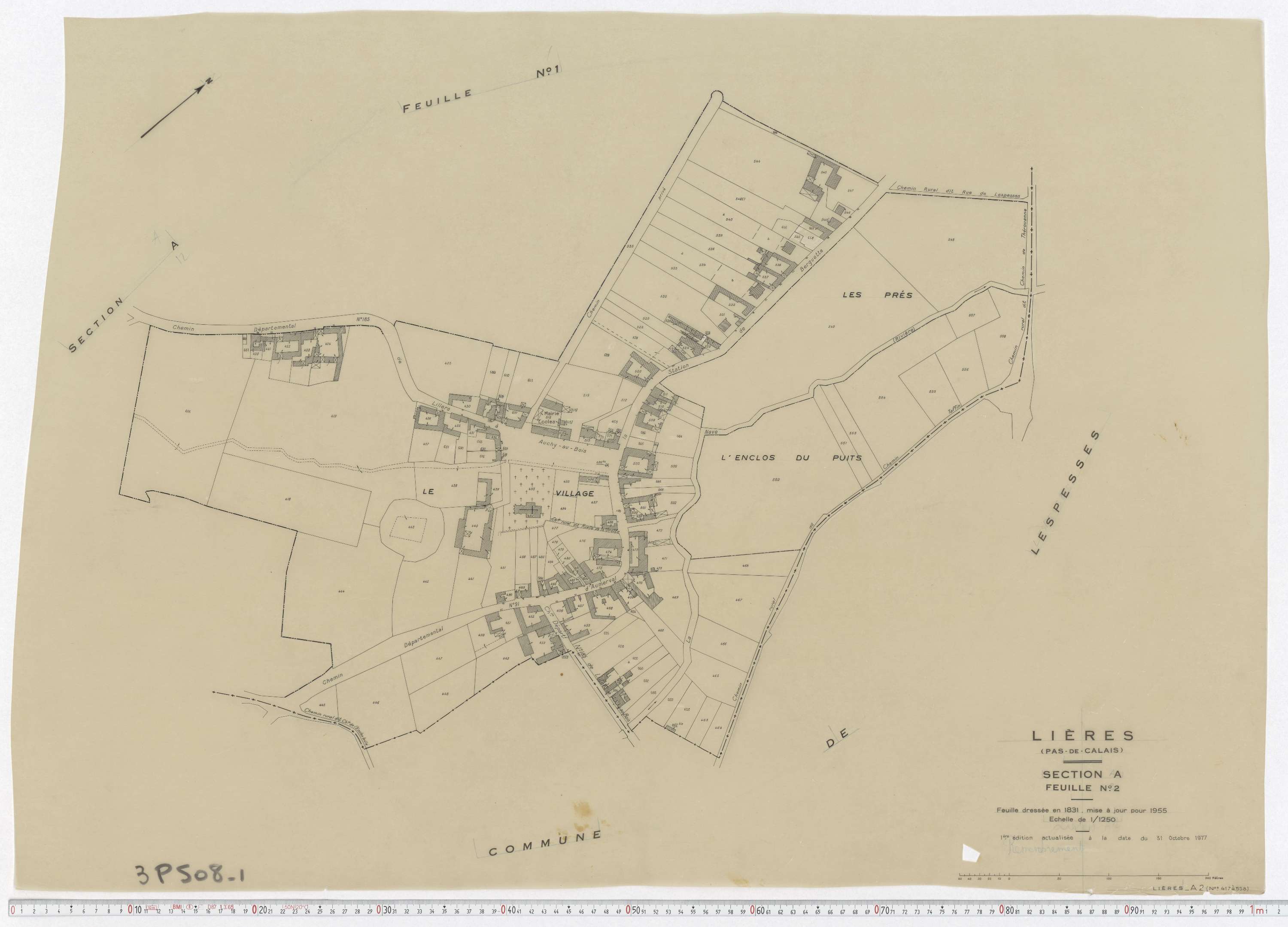 Lières - Section A, feuille 2.