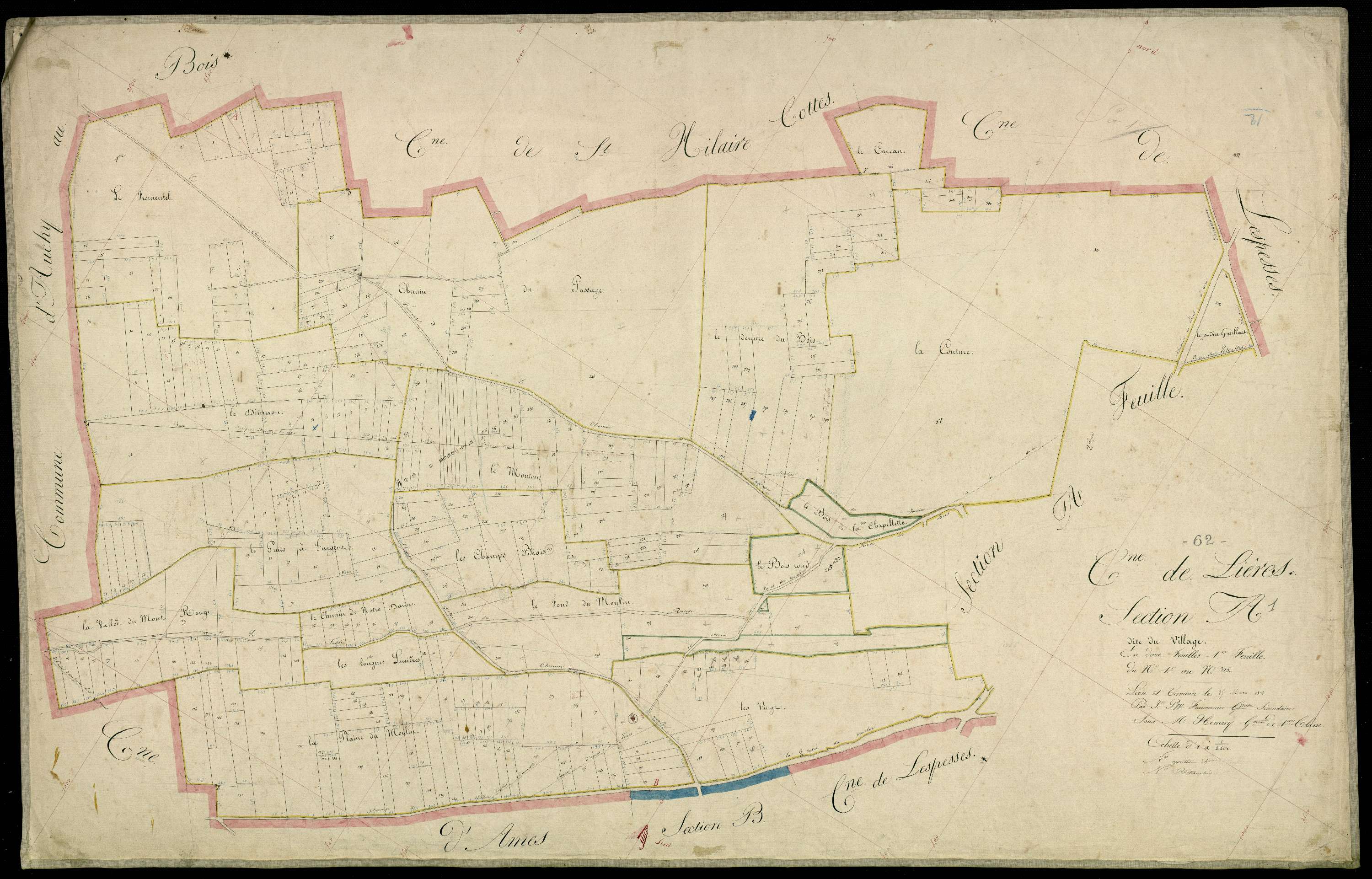 Lières - Section A, 1re feuille