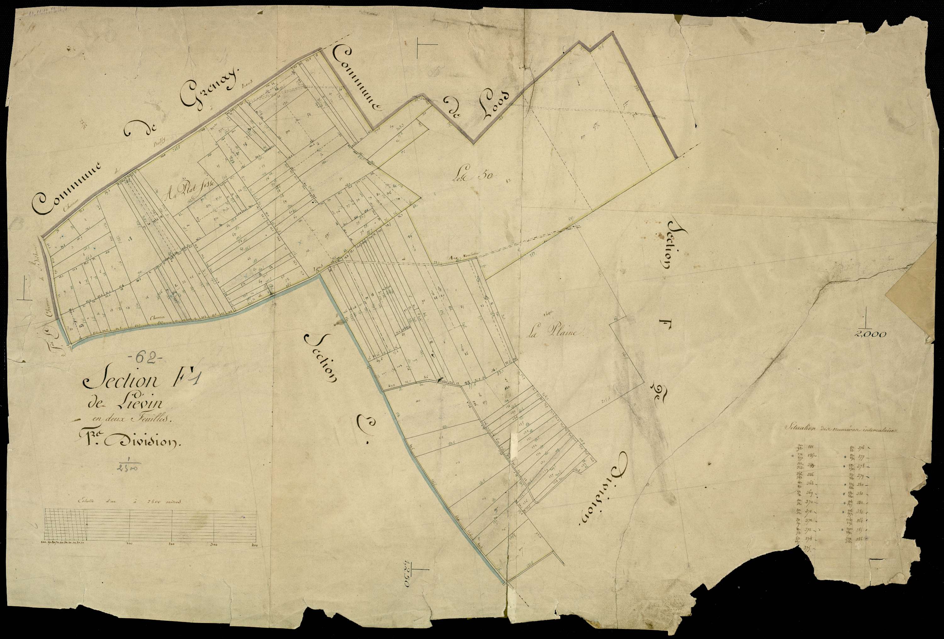 Liévin - Section F, 1re feuille
