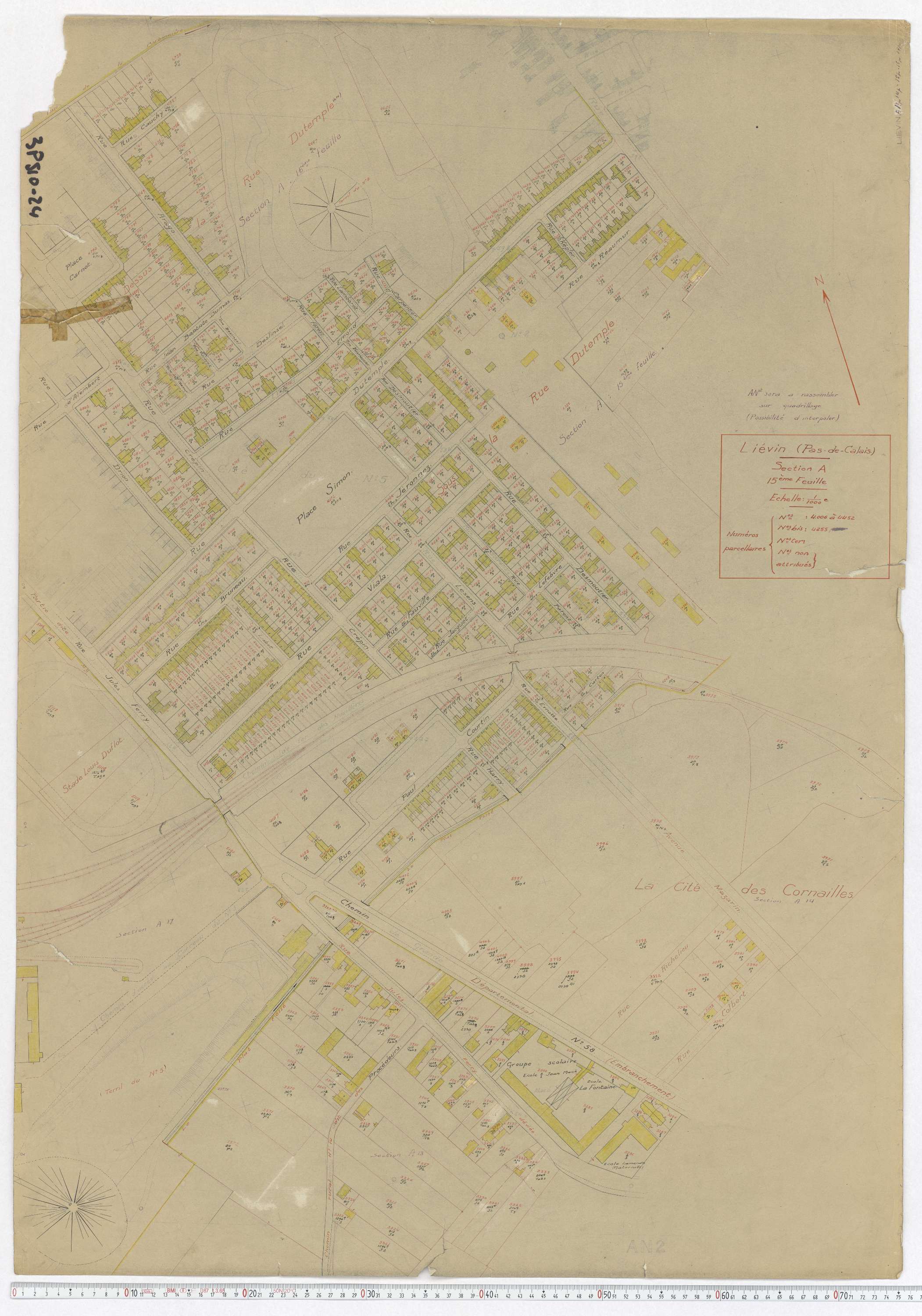 Liévin - Section A, feuille 15.