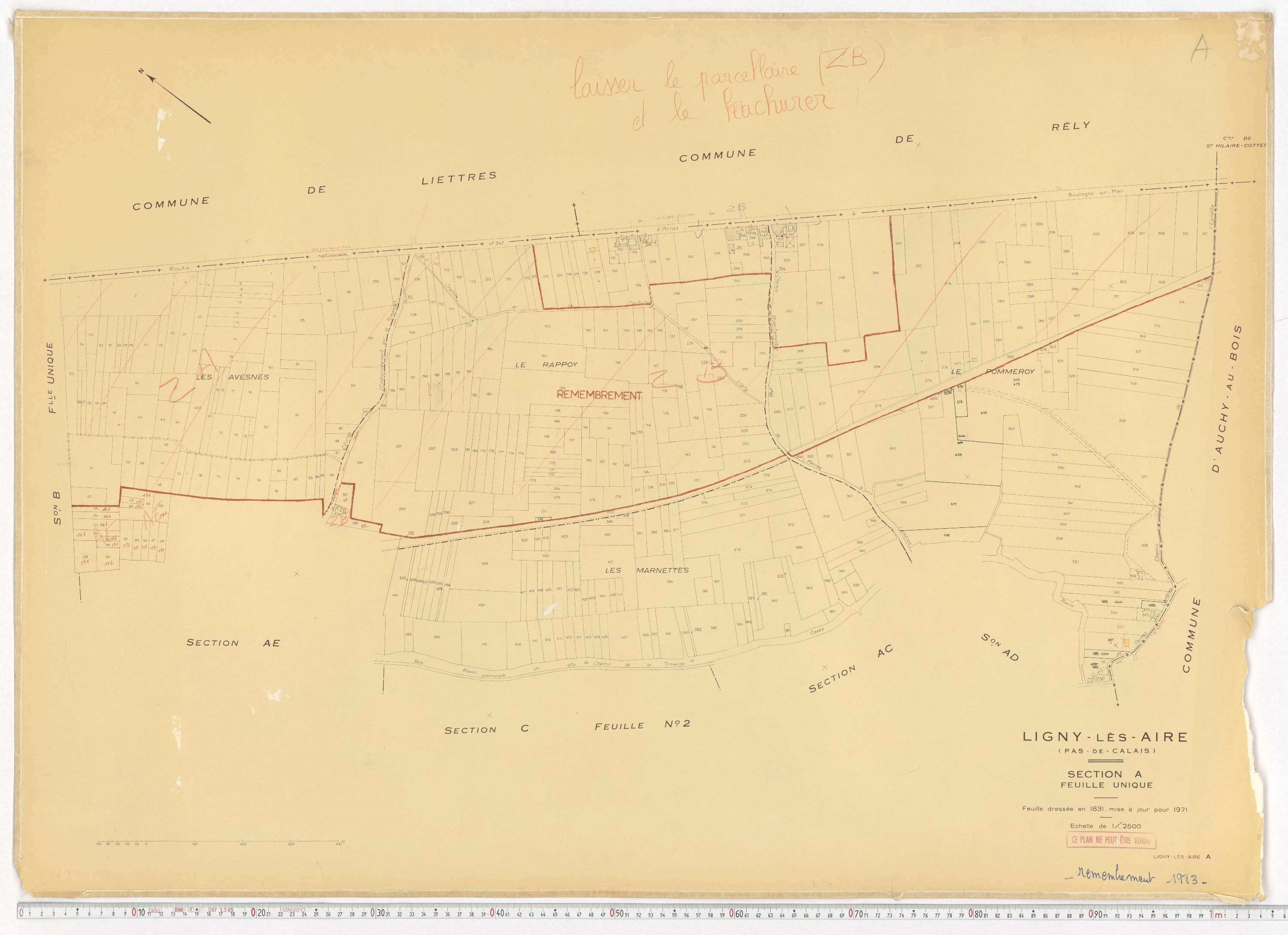 Ligny-lès-Aire - Section A.