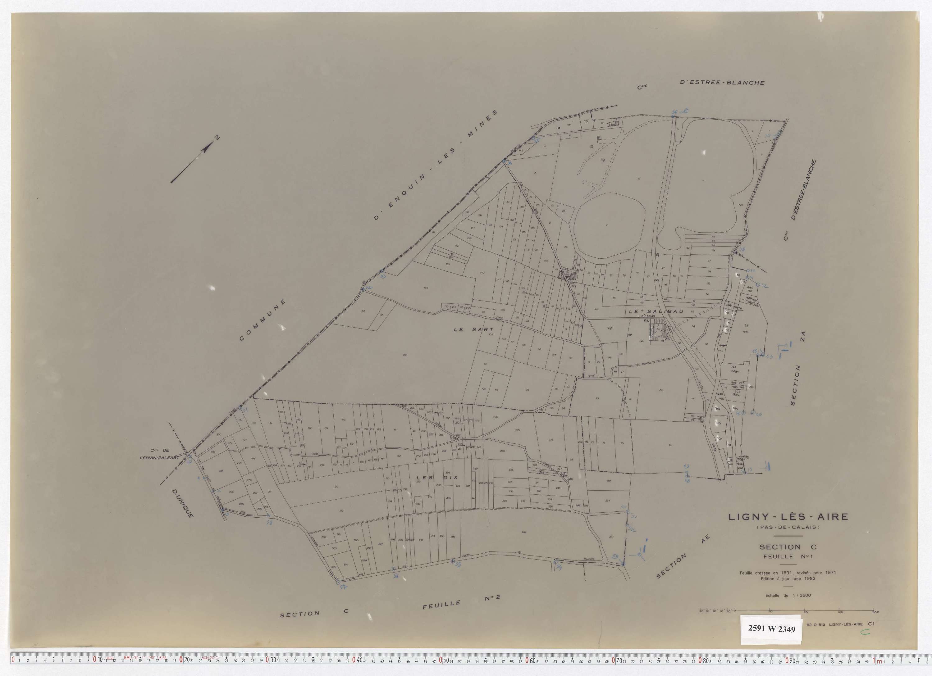 Ligny-lès-Aire - Section C, feuille 1.
