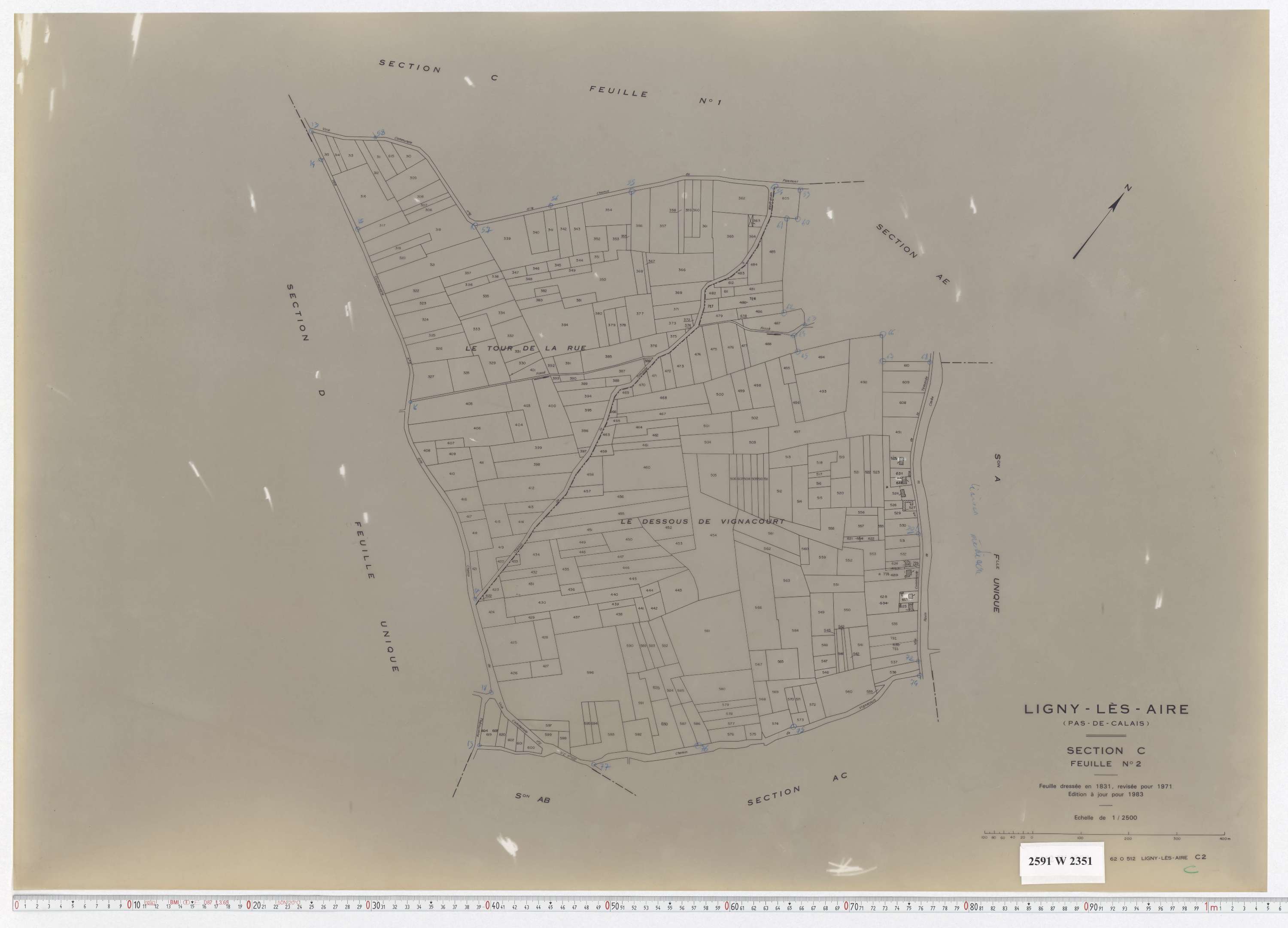 Ligny-lès-Aire - Section C, feuille 2.