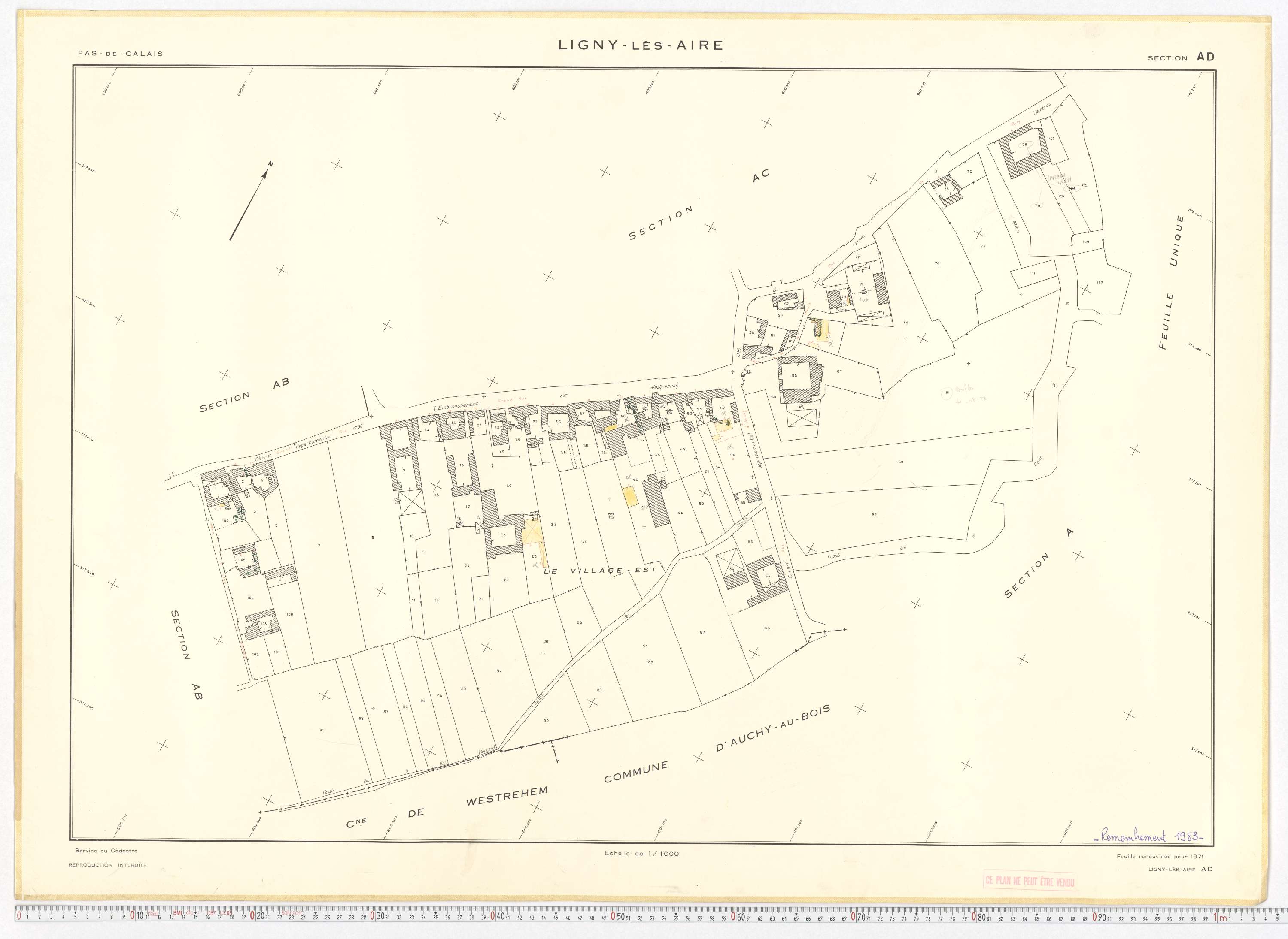 Ligny-lès-Aire - Section AD.