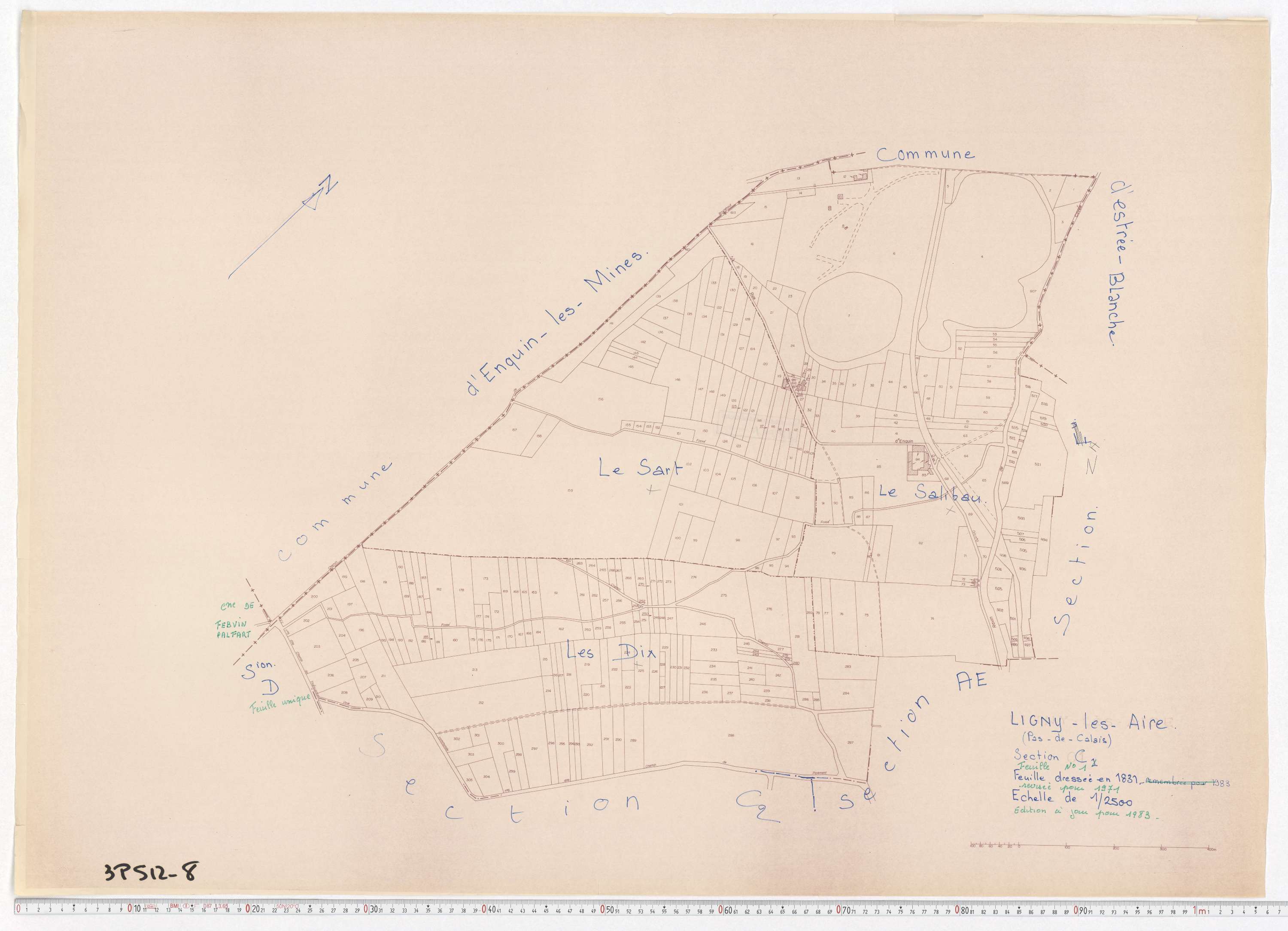 Ligny-lès-Aire - Section C, feuille 1.