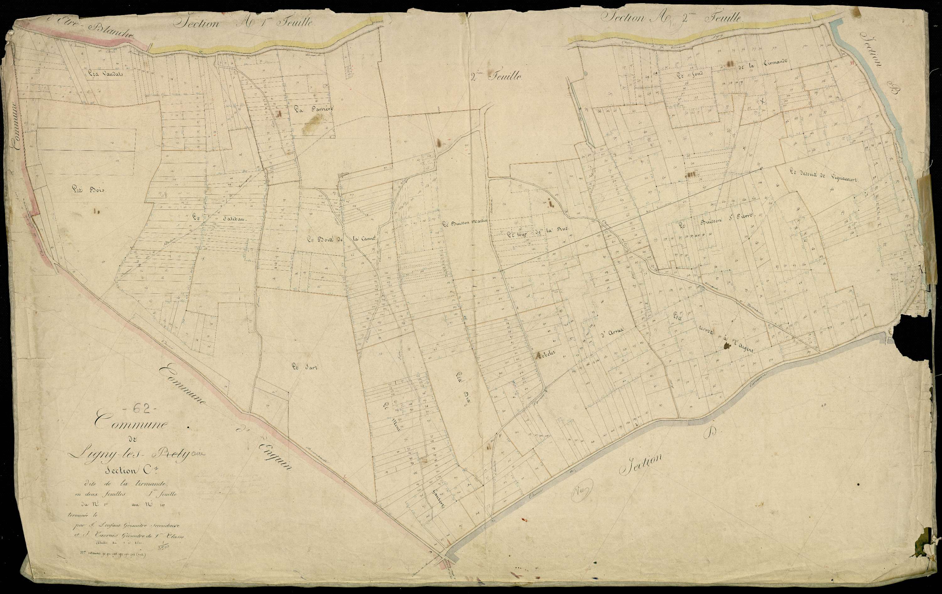 Ligny-lès-Aire - Section C, 1re feuille