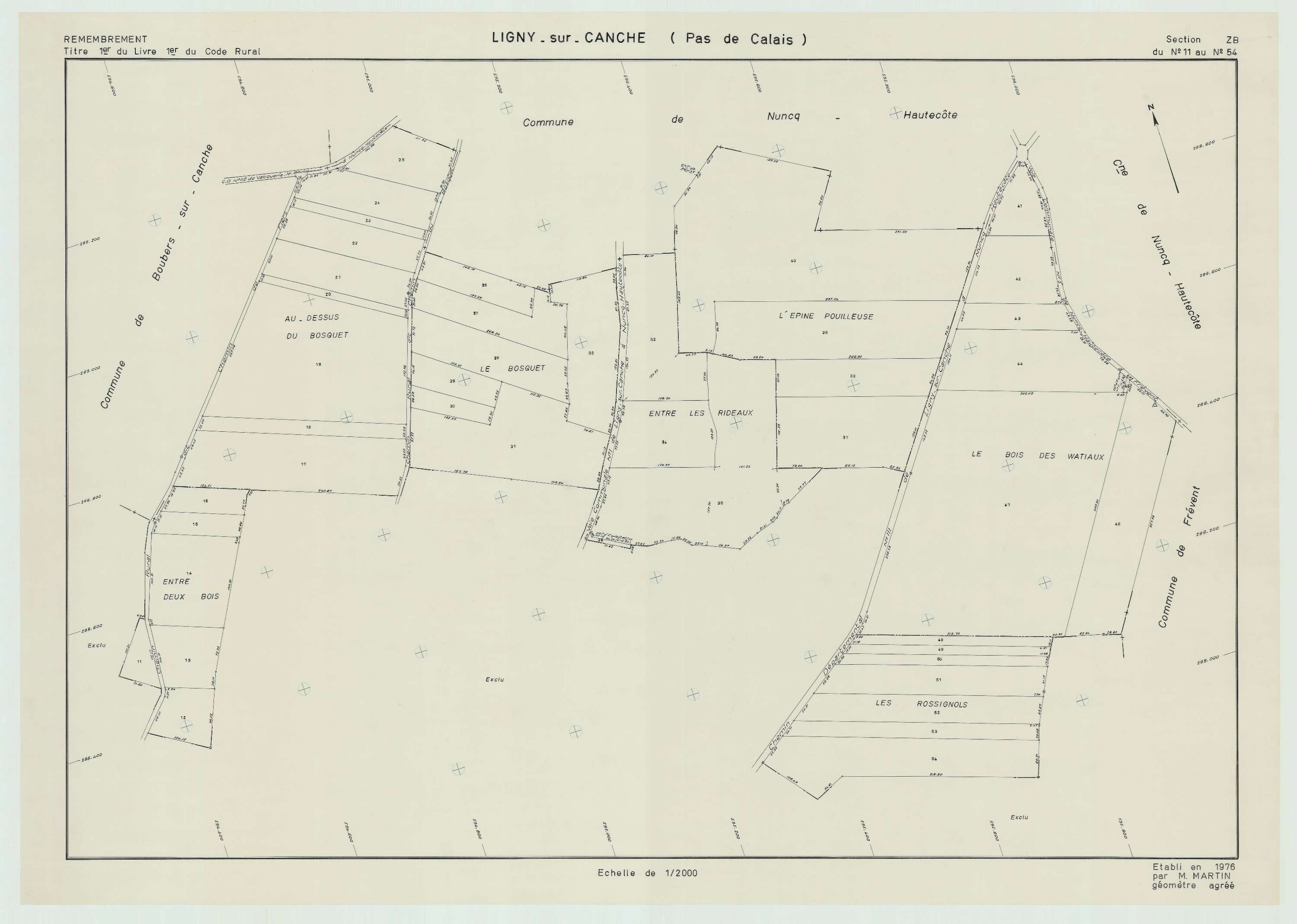 Ligny-sur-Canche - Plan de remembrement : section ZB.
