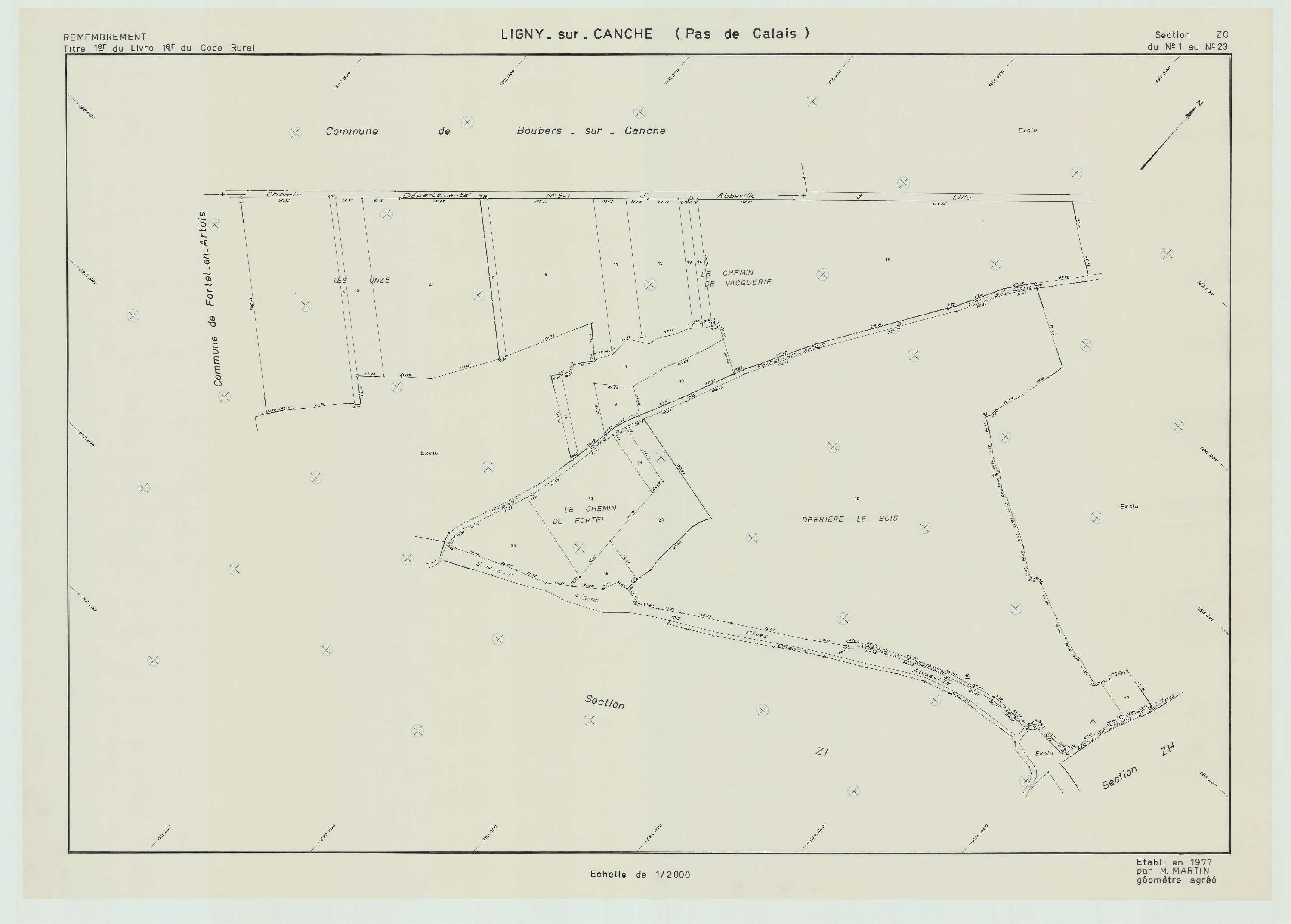 Ligny-sur-Canche - Plan de remembrement : section ZC.