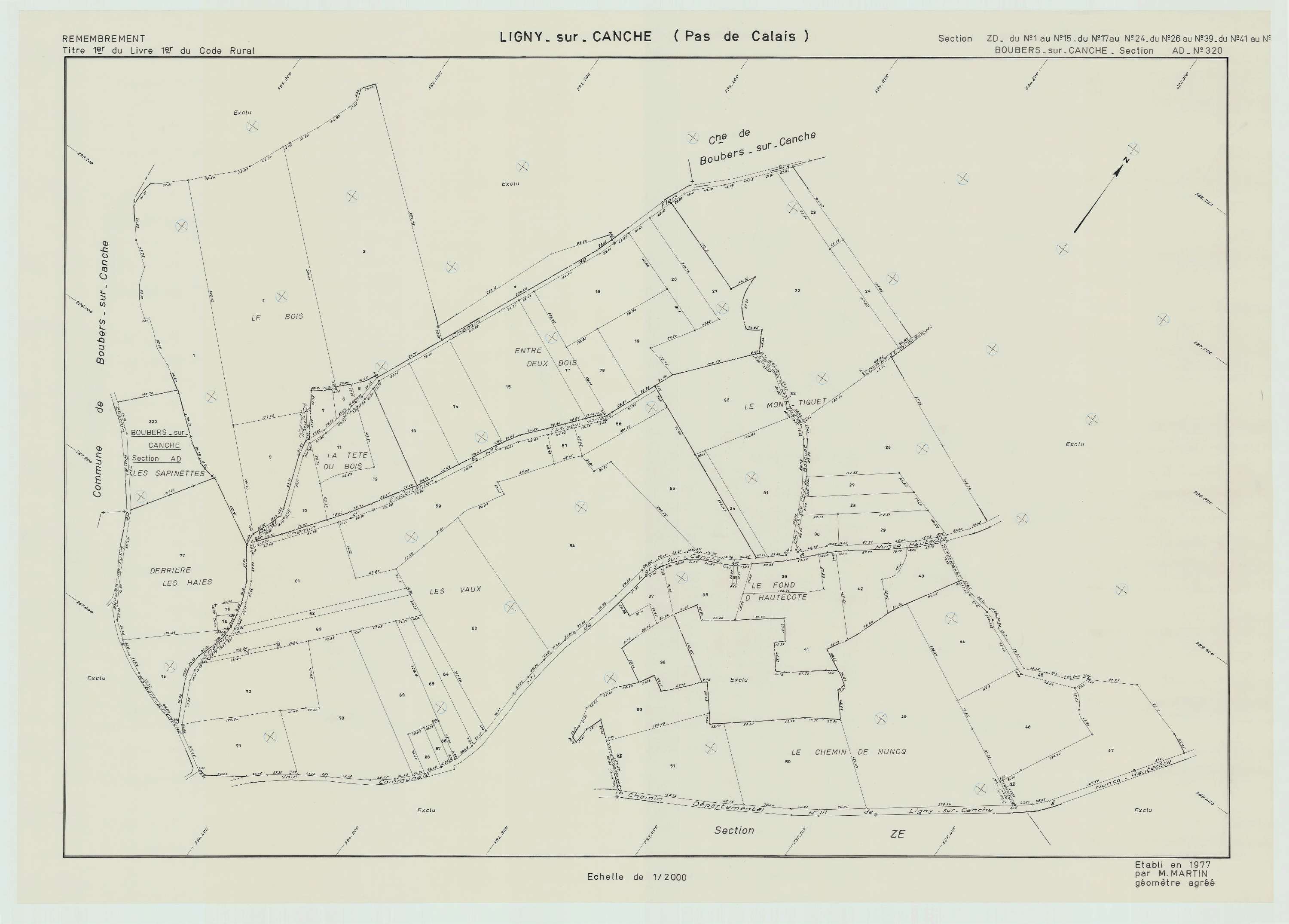 Ligny-sur-Canche - Plan de remembrement : section ZD.