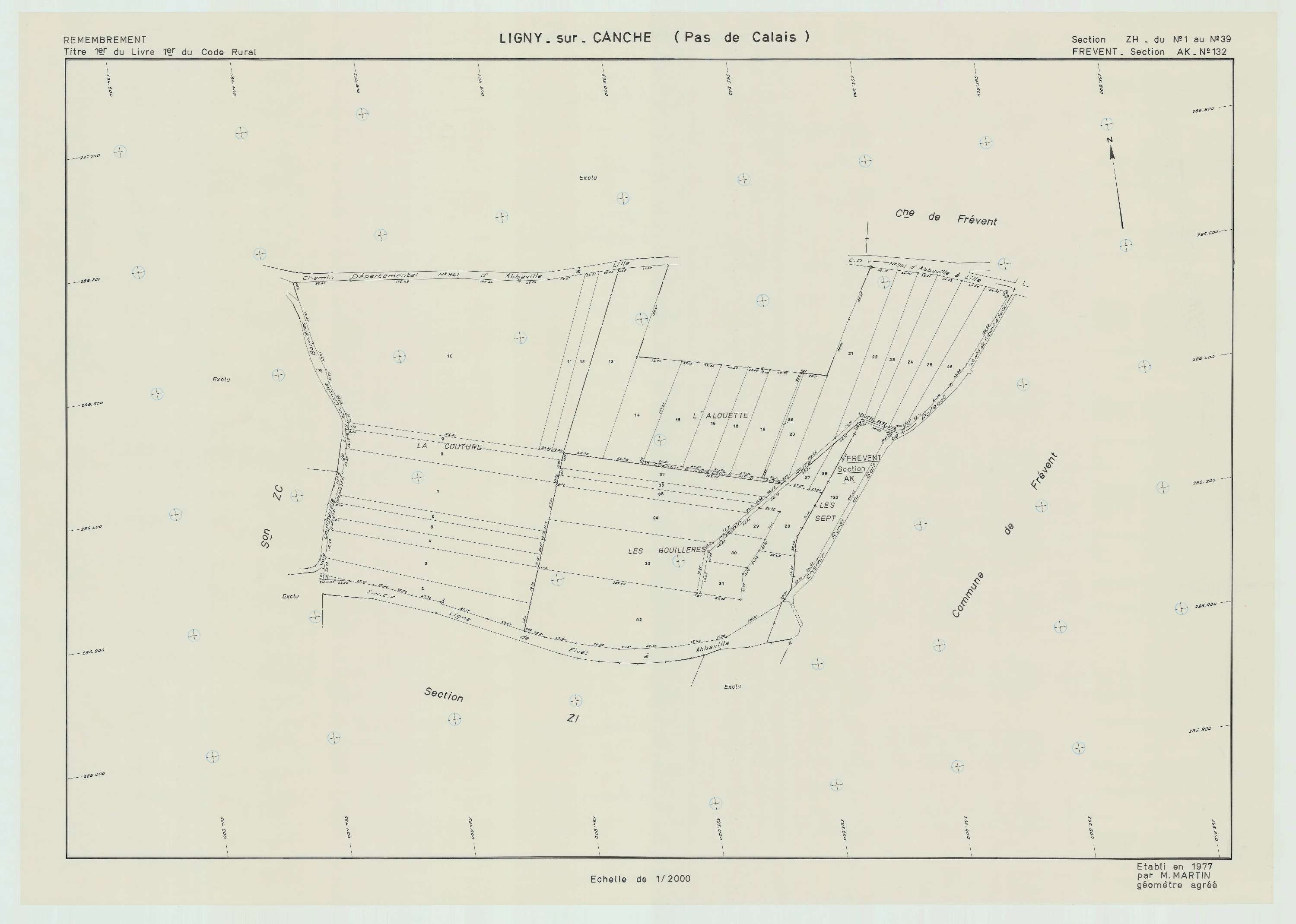 Ligny-sur-Canche - Plan de remembrement : section ZH.