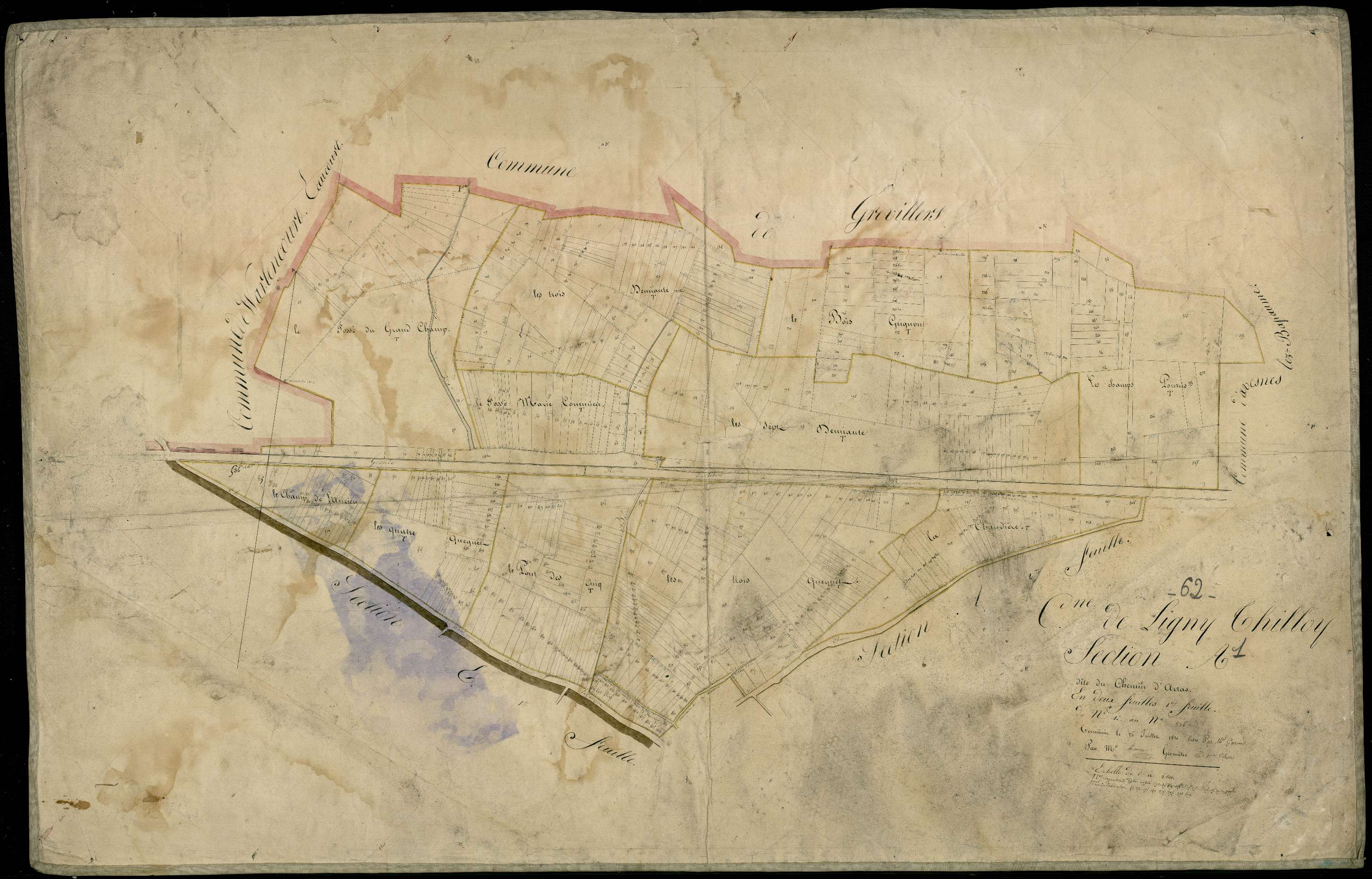 Ligny-Thilloy - Section A, 1re feuille