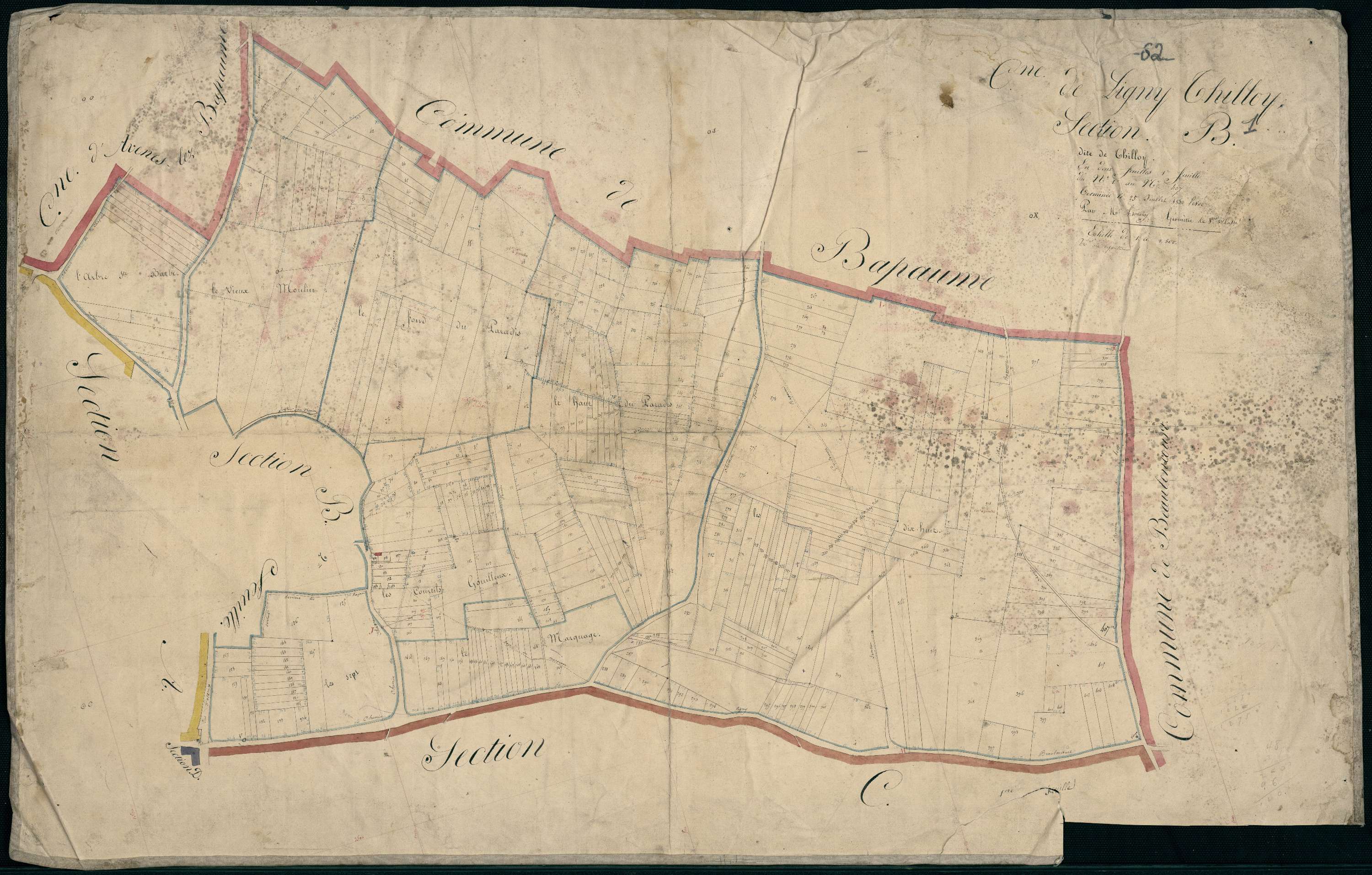 Ligny-Thilloy - Section B, 1re feuille