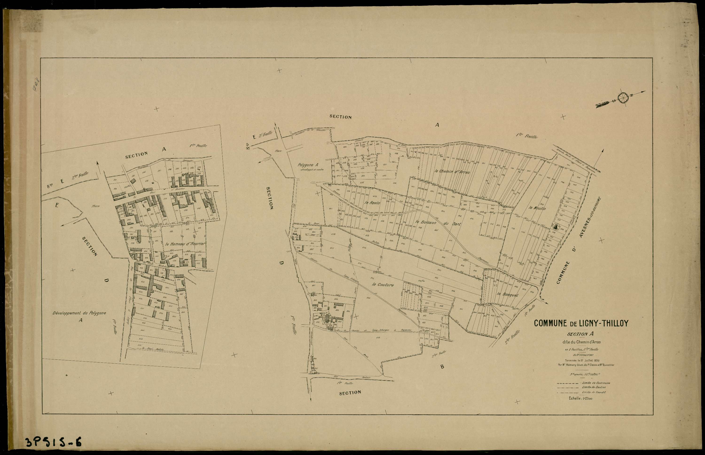 Ligny-Thilloy - Section A, 2e feuille
