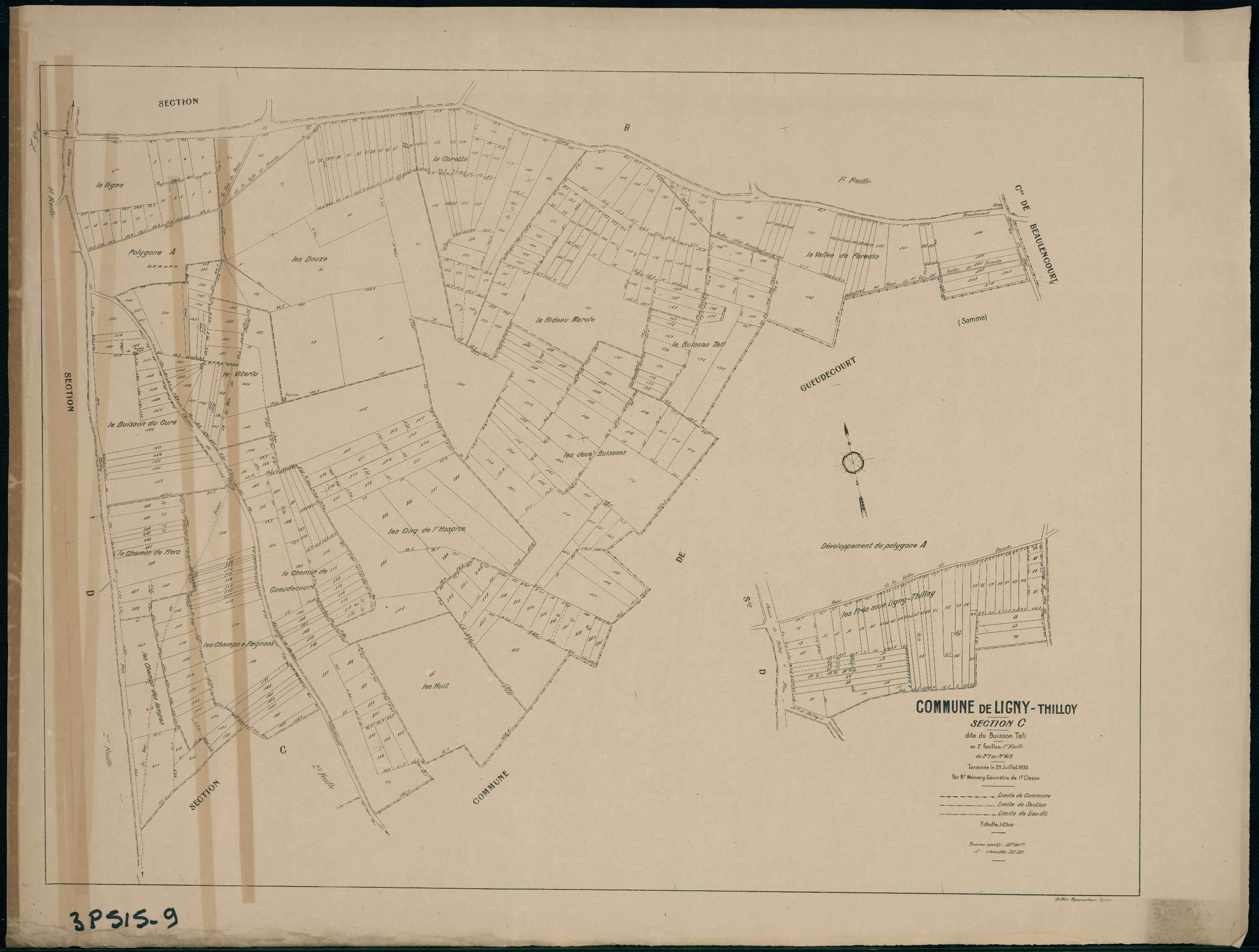 Ligny-Thilloy - Section C, 1re feuille