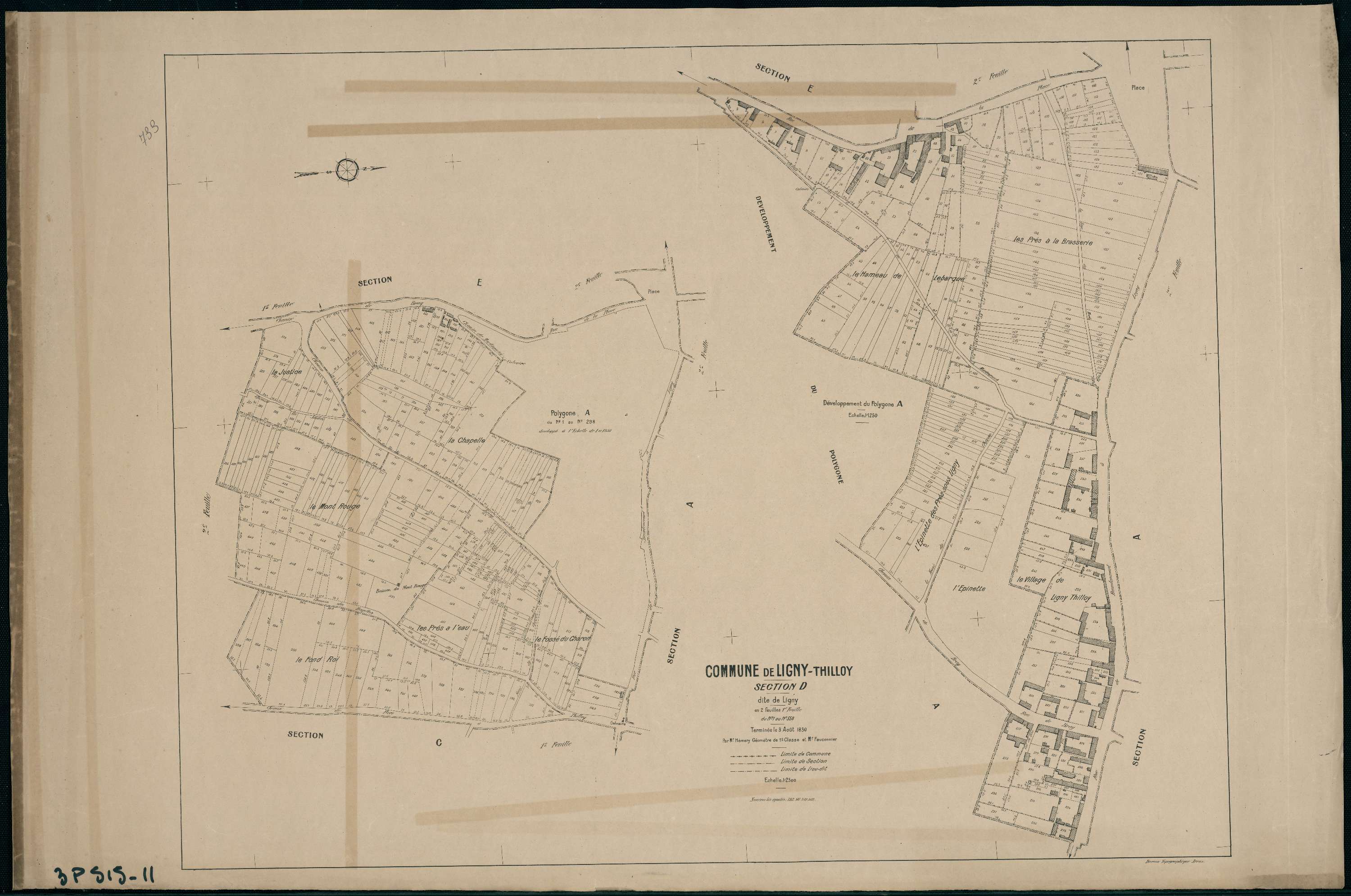 Ligny-Thilloy - Section D, 1re feuille