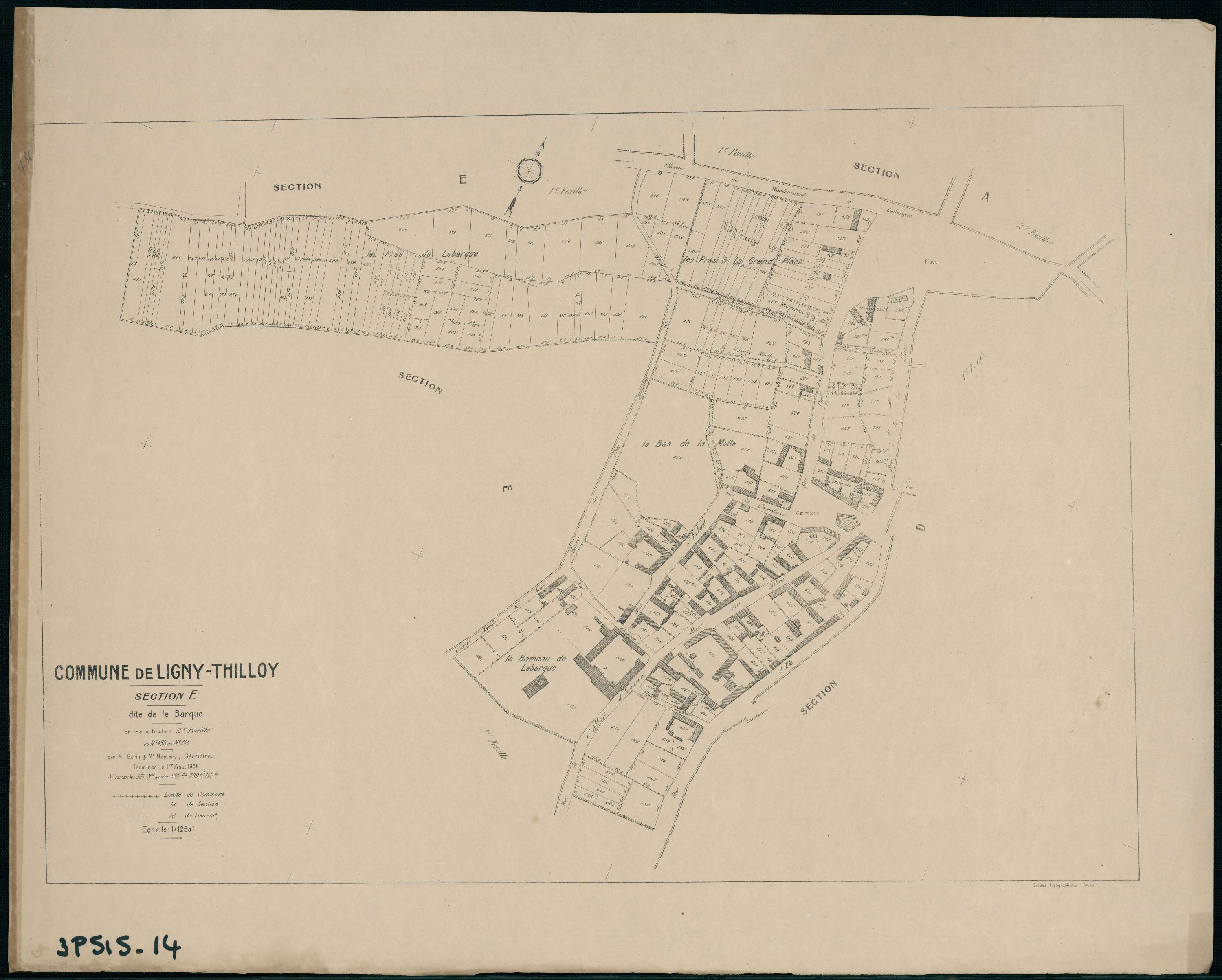 Ligny-Thilloy - Section E, 2e feuille