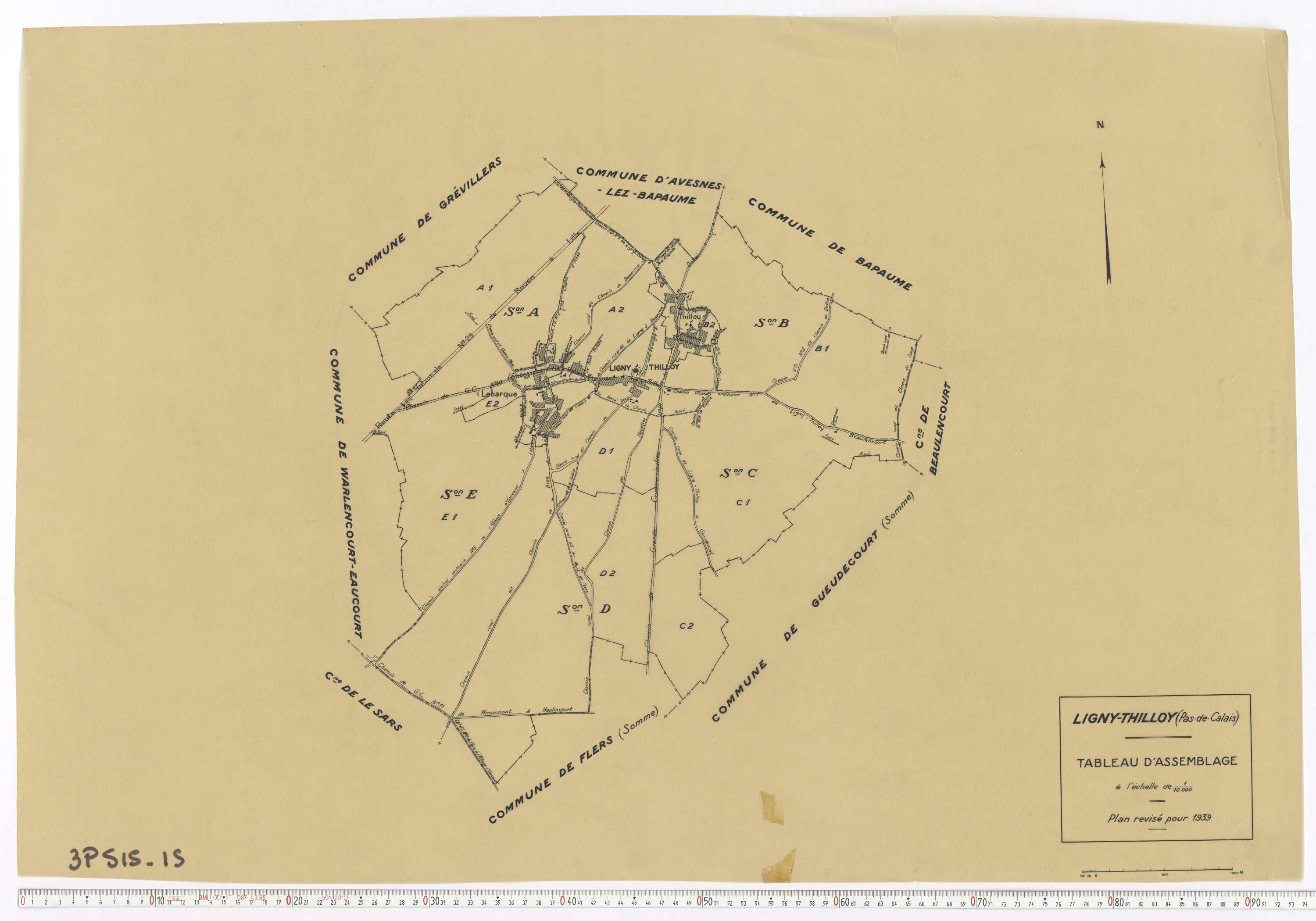 Ligny-Thilloy - Tableau d'assemblage.
