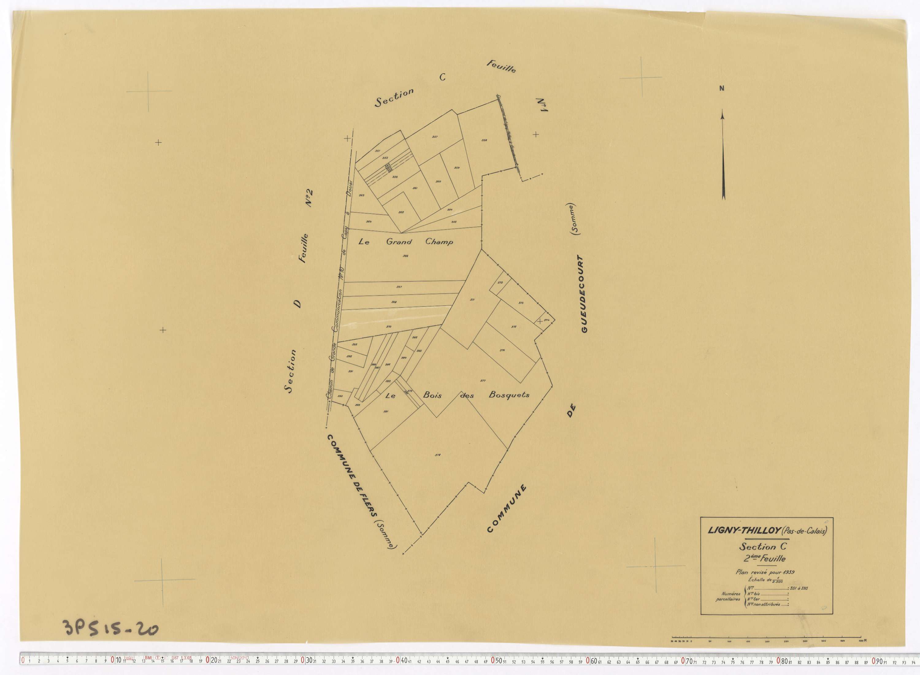Ligny-Thilloy - Section C, feuille 2.