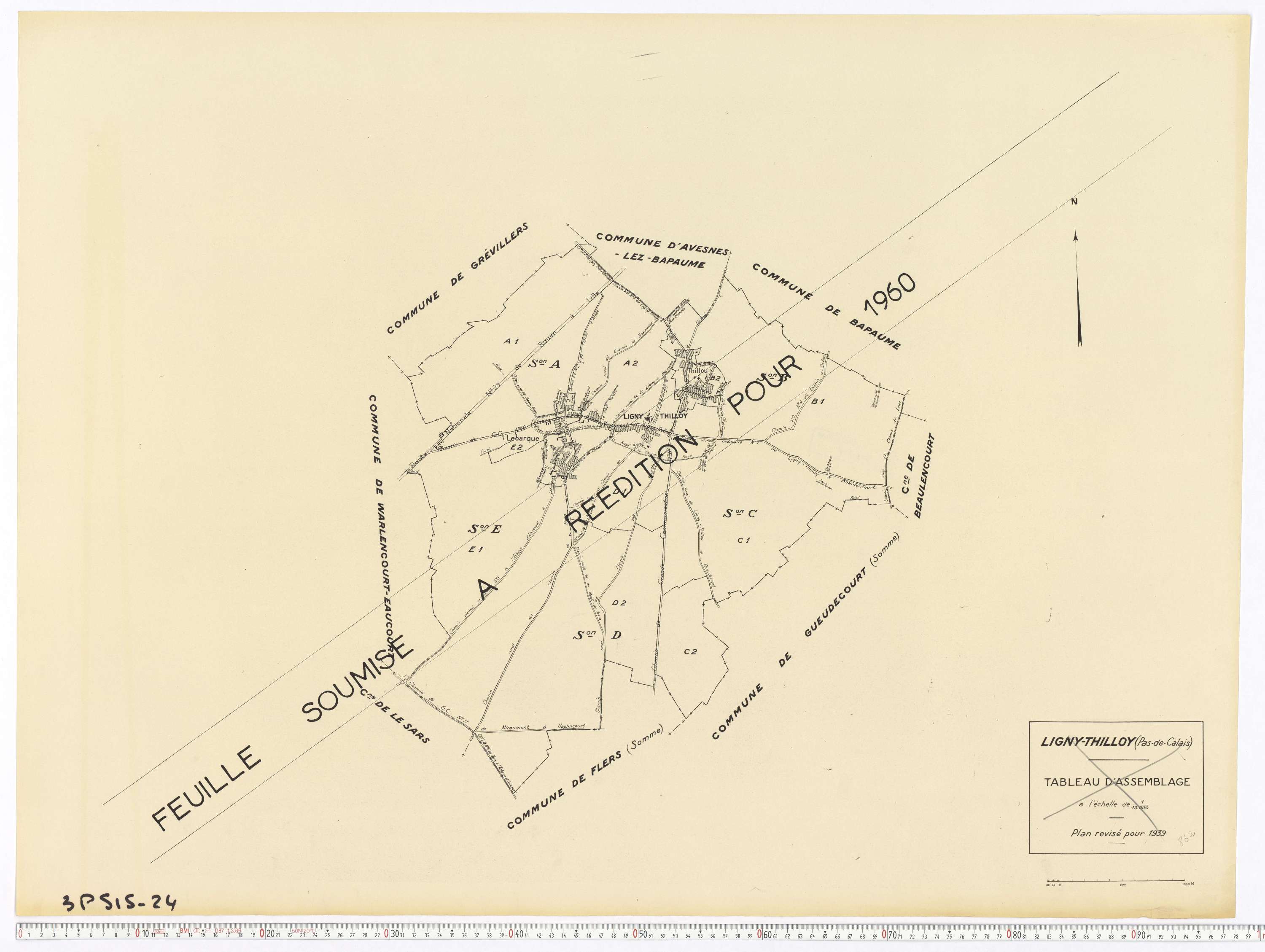 Ligny-Thilloy - Tableau d'assemblage.