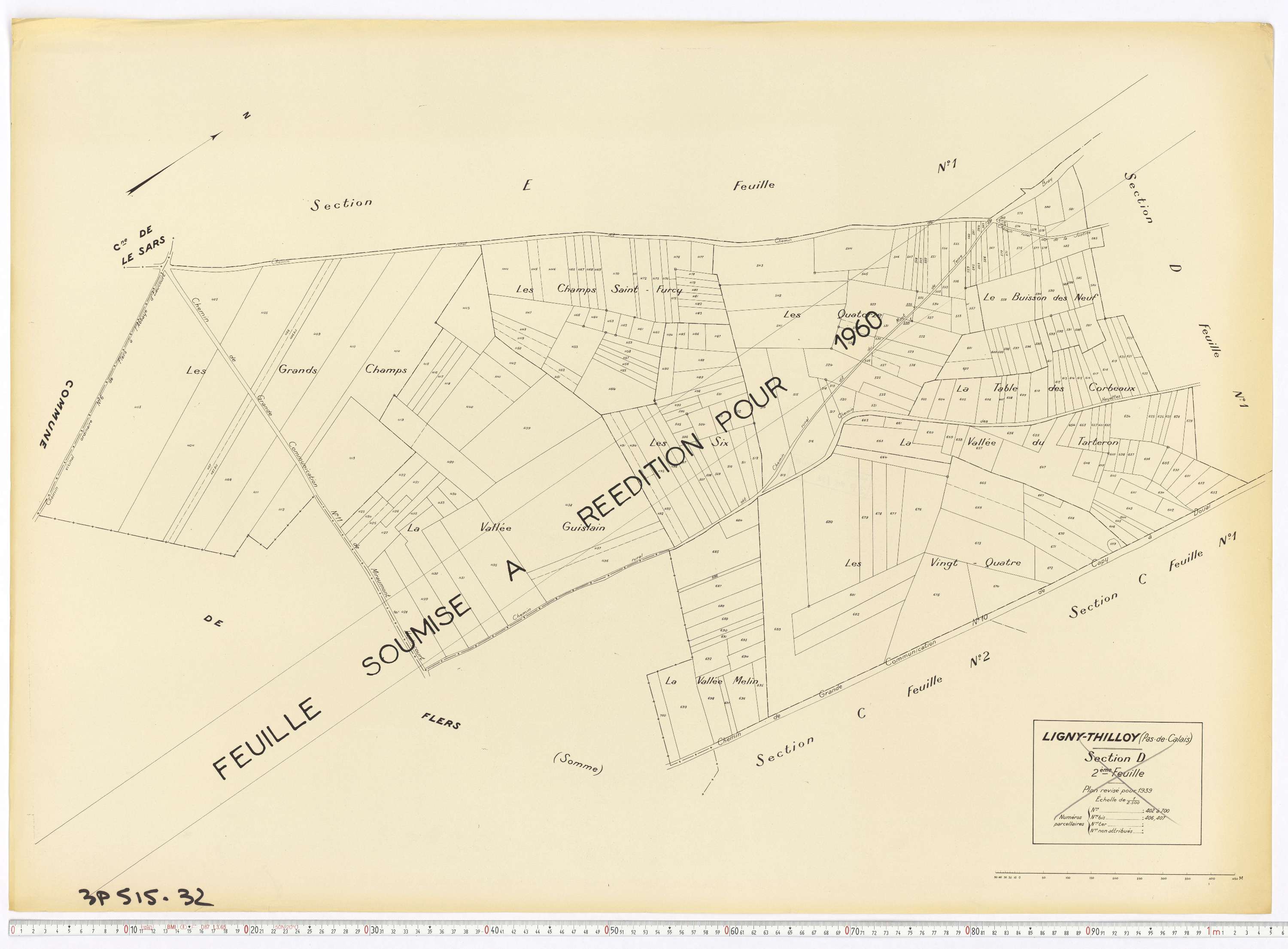 Ligny-Thilloy - Section D, feuille 2.